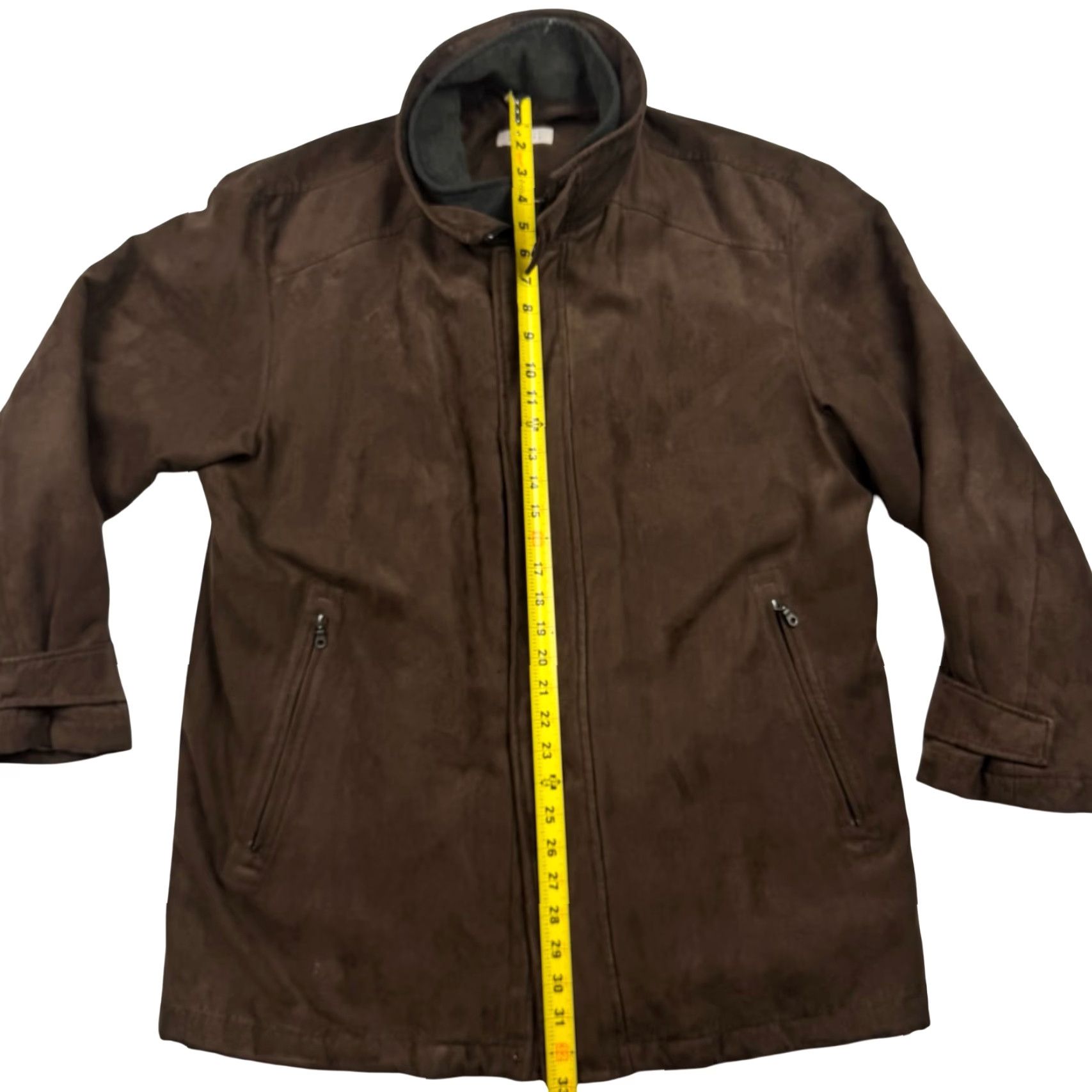 Vintage Barneys New York Men's Zip/Snap High Collar Jacket Brown XL Bomber Jacket Coat, Polyester, Regular, Brown, Men, Coat, Zip/Snap, Vintage No, Size XL Size US L / EU 52-54 / 3 - 6 Thumbnail