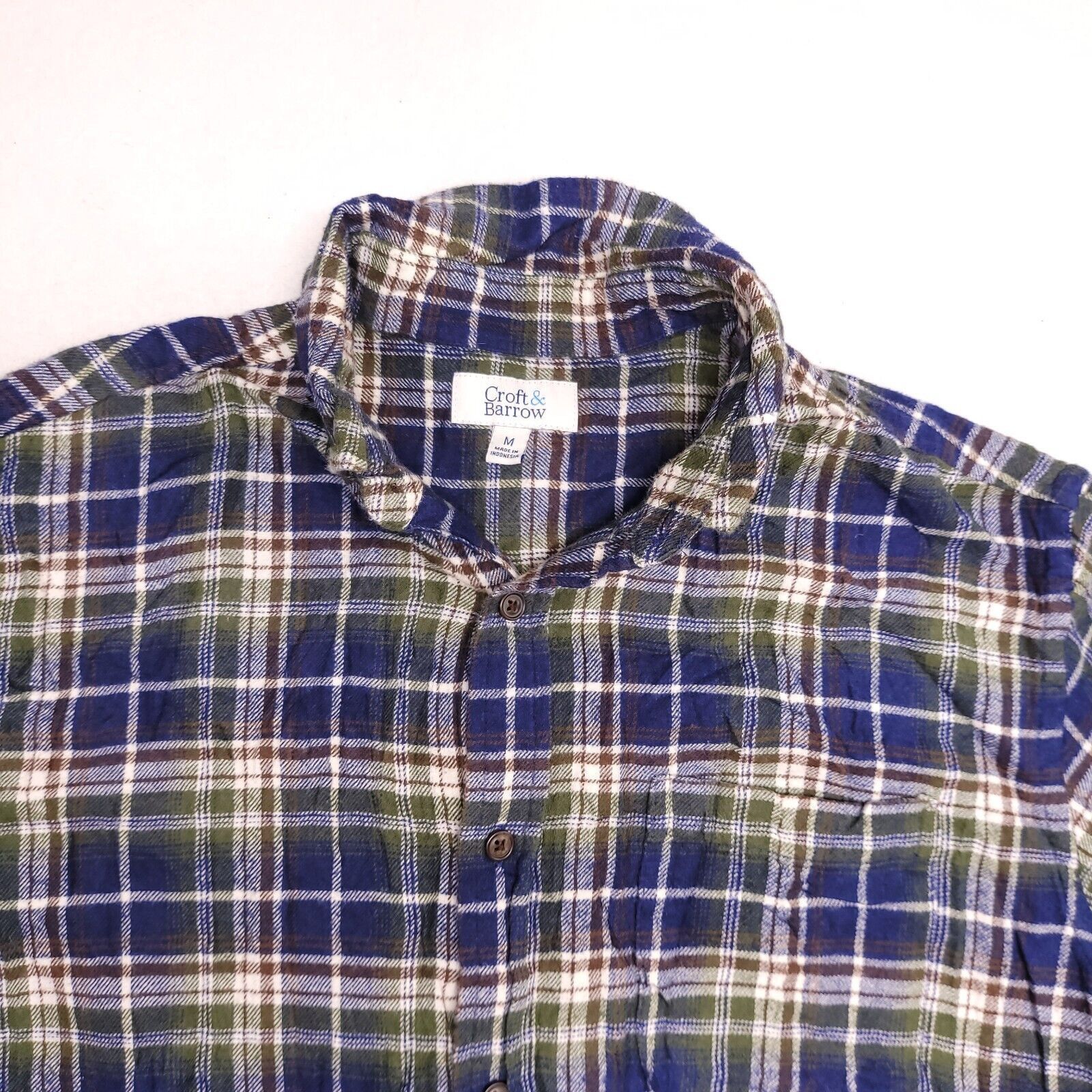 Croft & Barrow Croft & Barrow Madras Flannel Shirt Mens Size Medium M Blue Size US M / EU 48-50 / 2 - 1 Thumbnail