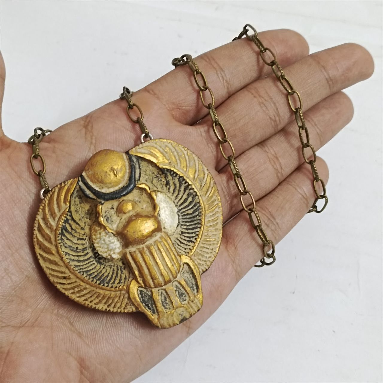 Handmade Handmade Egyptian pendant, antique-style scarab necklace Size ONE SIZE - 1 Thumbnail