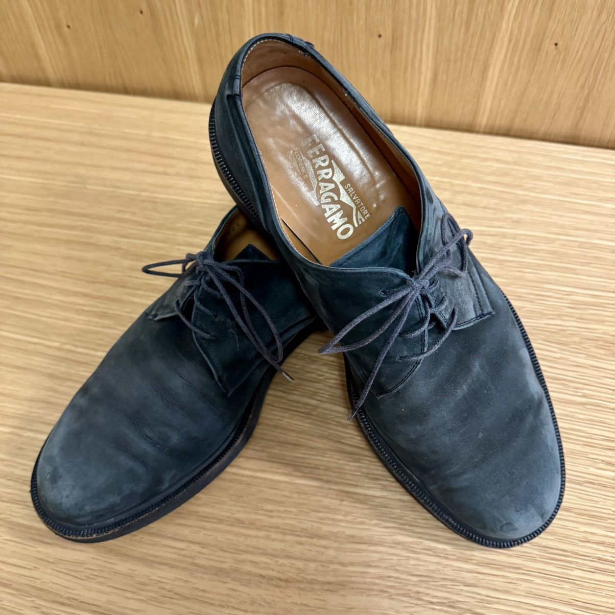 Salvatore Ferragamo Salvatore Ferragamo Teal Blue Suede Oxfords, Size US 11 Size US 11 / EU 44 - 1 Thumbnail