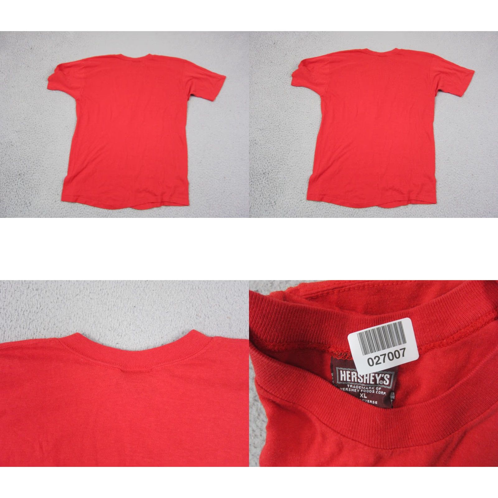 Vintage Hershey’s Vintage Shirt Adult XL Red Cotton Polyester Knit Short Sleeve Crew Neck City Classic Outdoor All Seasons Breathable Mens XL Size US XL / EU 56 / 4 - 9 Thumbnail