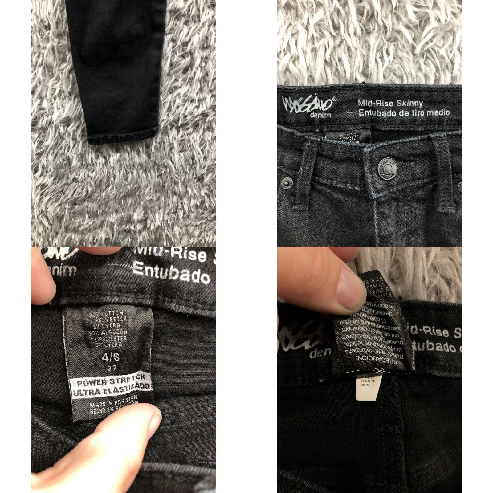 Mossimo Mossimo Jeans - Size 4 Womens Skinny Dark Wash Black Denim Mid Rise 28in Inseam 5-Pocket Design Cotton Zip Button Closures Mens? Size 27" / US 4 / IT 40 - 8 Thumbnail