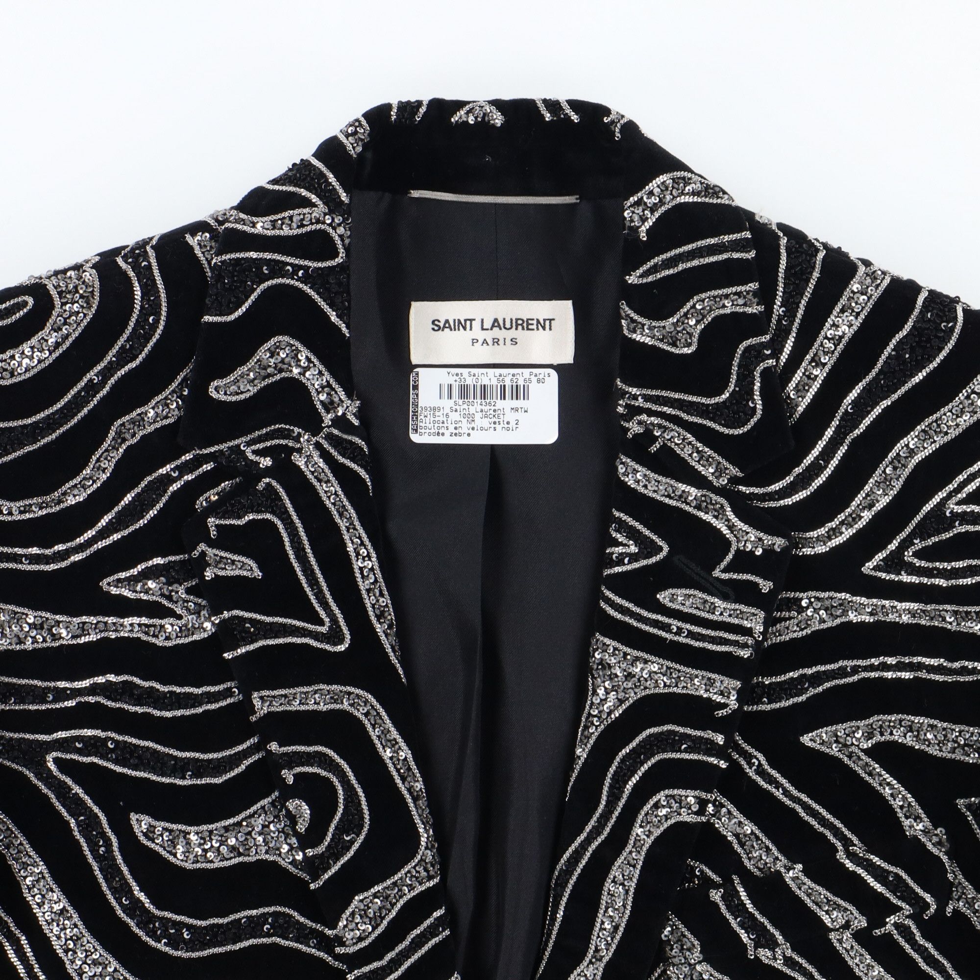 Saint Laurent Paris FW15 Runway Zebra Sequin Embellished Blazer Size US S / EU 44-46 / 1 - 11 Thumbnail