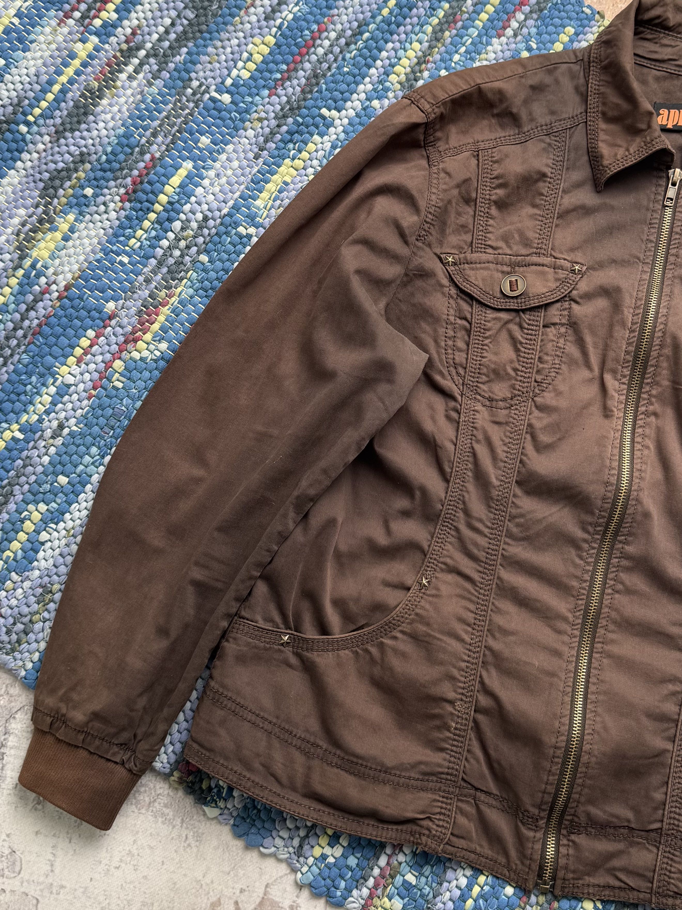 Vintage Vintage Brown Zip Jacket Utility Casual Lightweight Coat Size L / US 10 / IT 46 - 4 Thumbnail