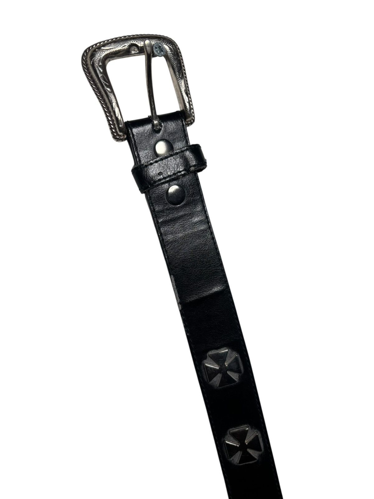 Vintage Vintage West Coast Chopper Style Leather Belt Size 32 - 2 Thumbnail