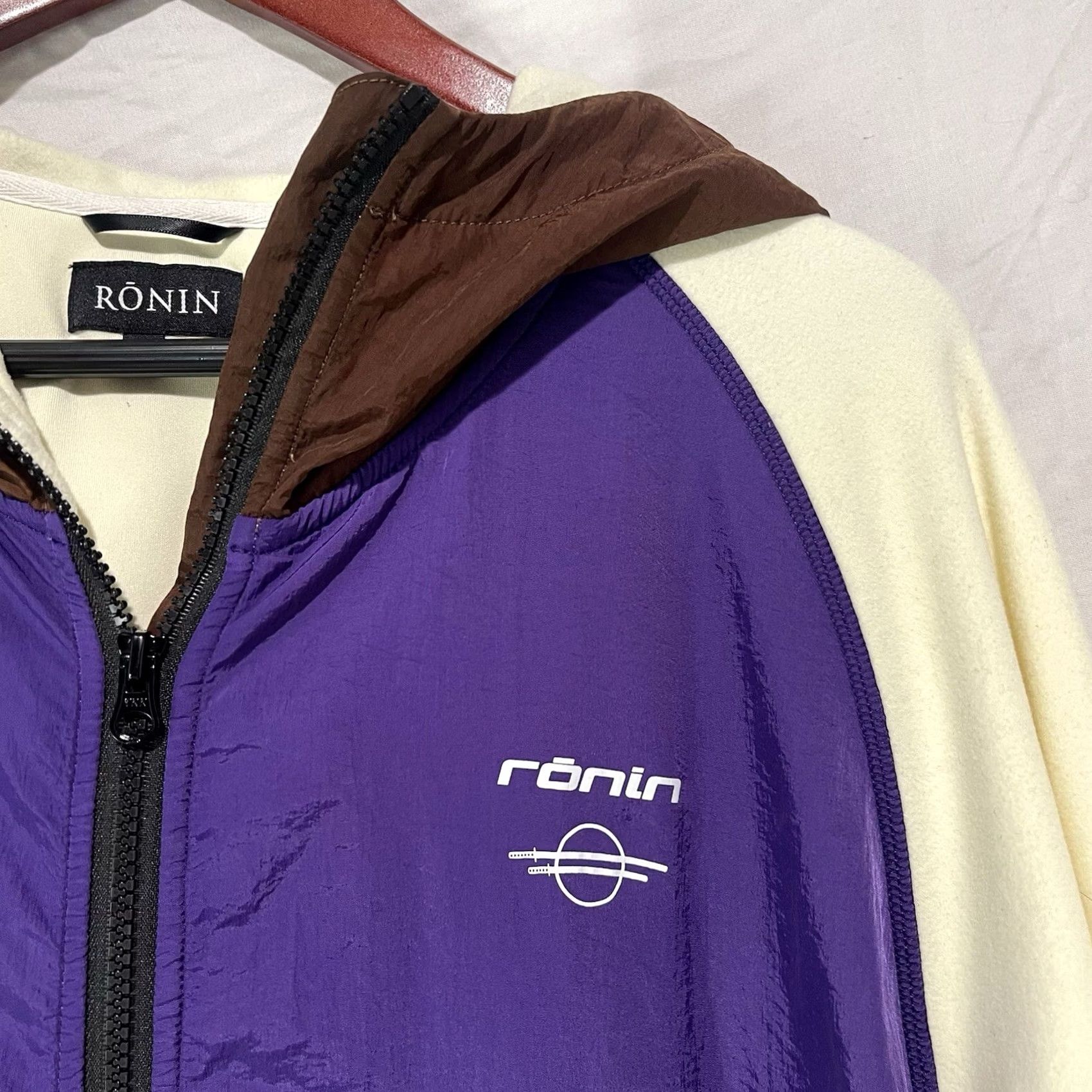 Vintage Ronin Division Jacket Mens L Beige Purple Hooded Zip Up Pockets Long Sleeve Size US L / EU 52-54 / 3 - 3 Thumbnail