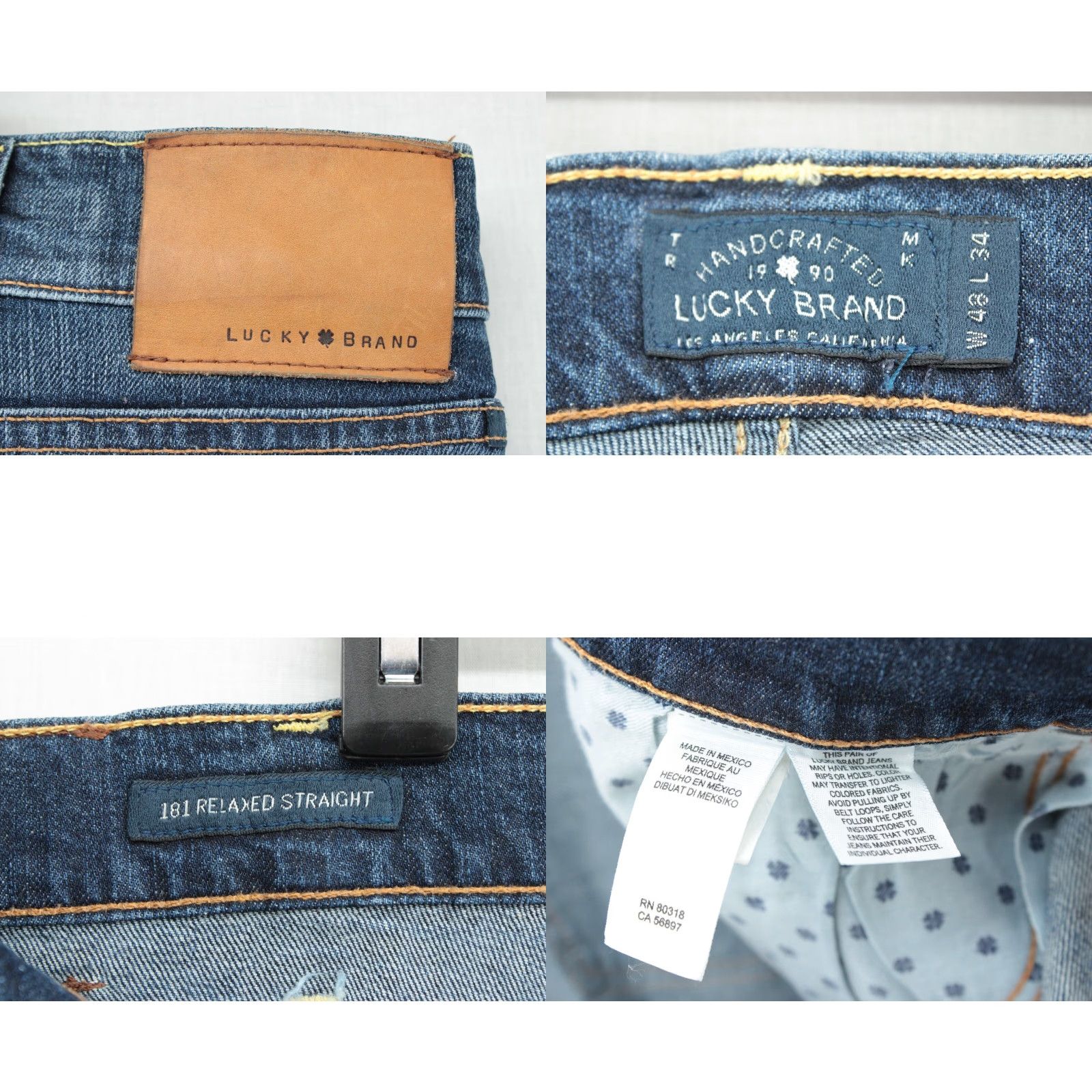Lucky Brand Lucky Brand Denim Jeans Men 48x35 Dark Blue 181 Relaxed Straight Cotton Blend 5-Pocket Design City USA Dad Ranch Wear Modern Classic Size US 32 / EU 48 - 8 Thumbnail