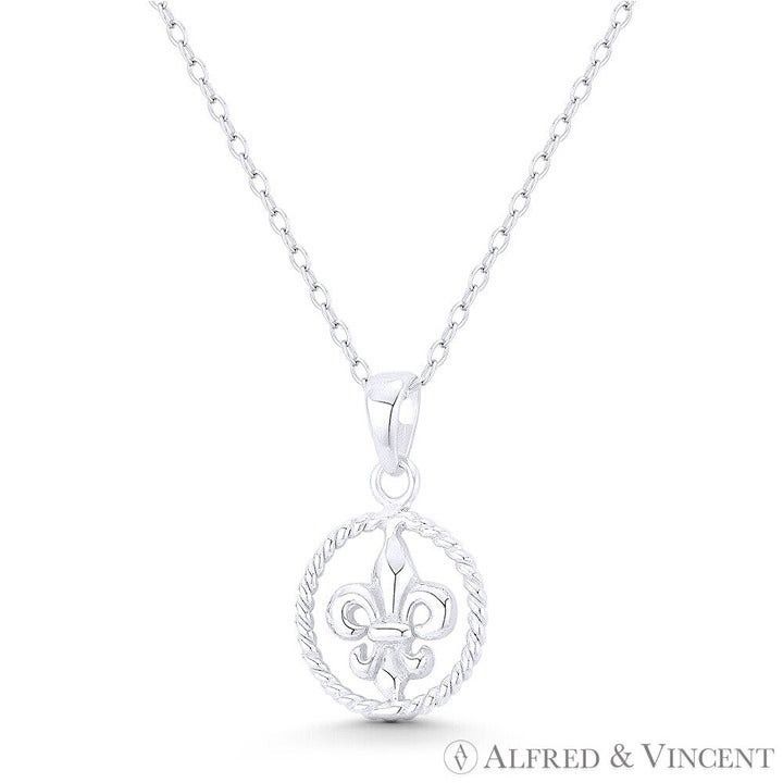 Other Fleur-De-Lis & Twist Rope Pendant in .925 Sterling Silver Size ONE SIZE - 1 Preview