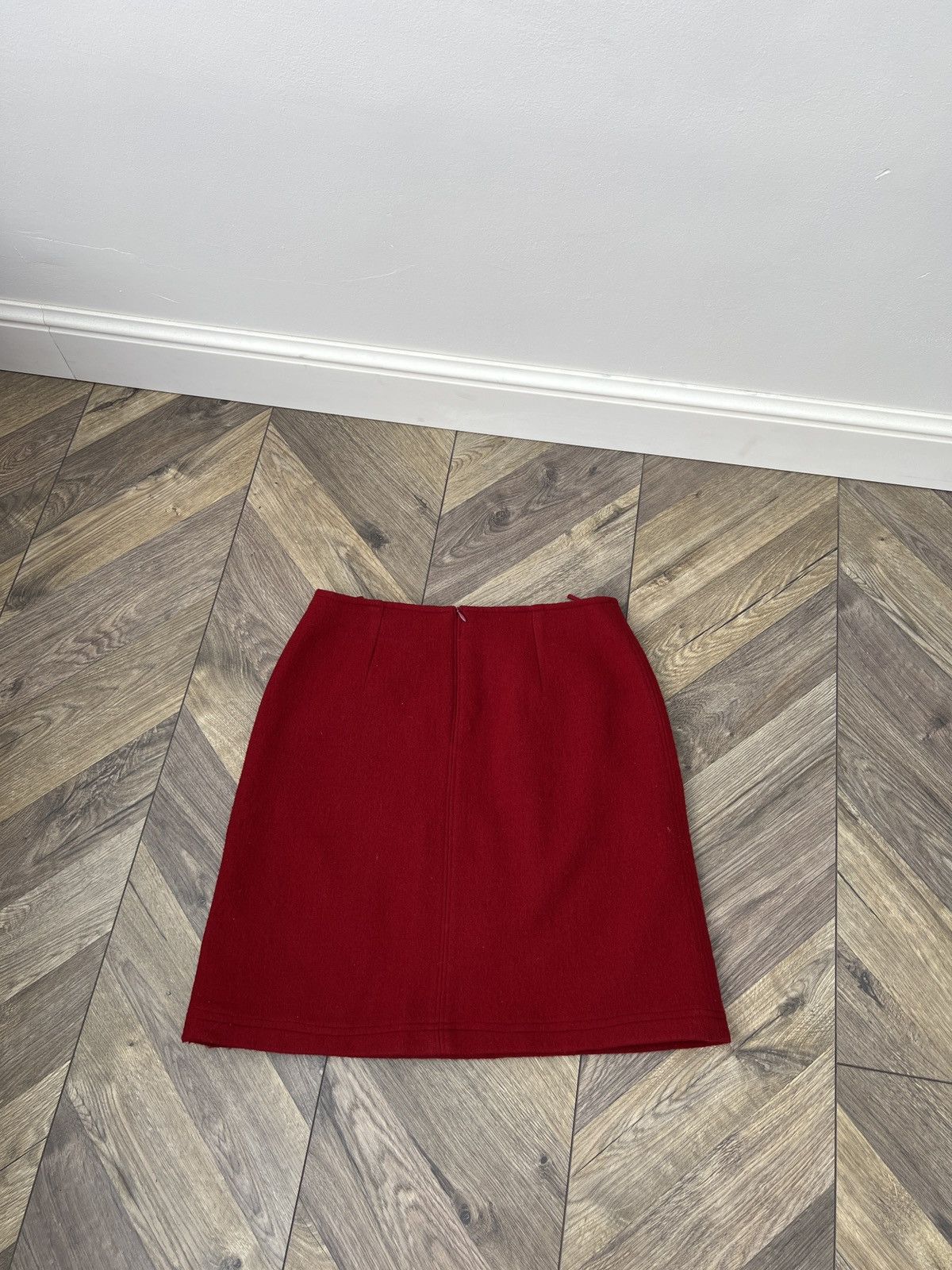 Vintage × Weekend Max Mara Vintage Weekend Max Mara Cranberry Red Wool A-Line Skirt Size 26" / US 2 / IT 38 - 10 Thumbnail
