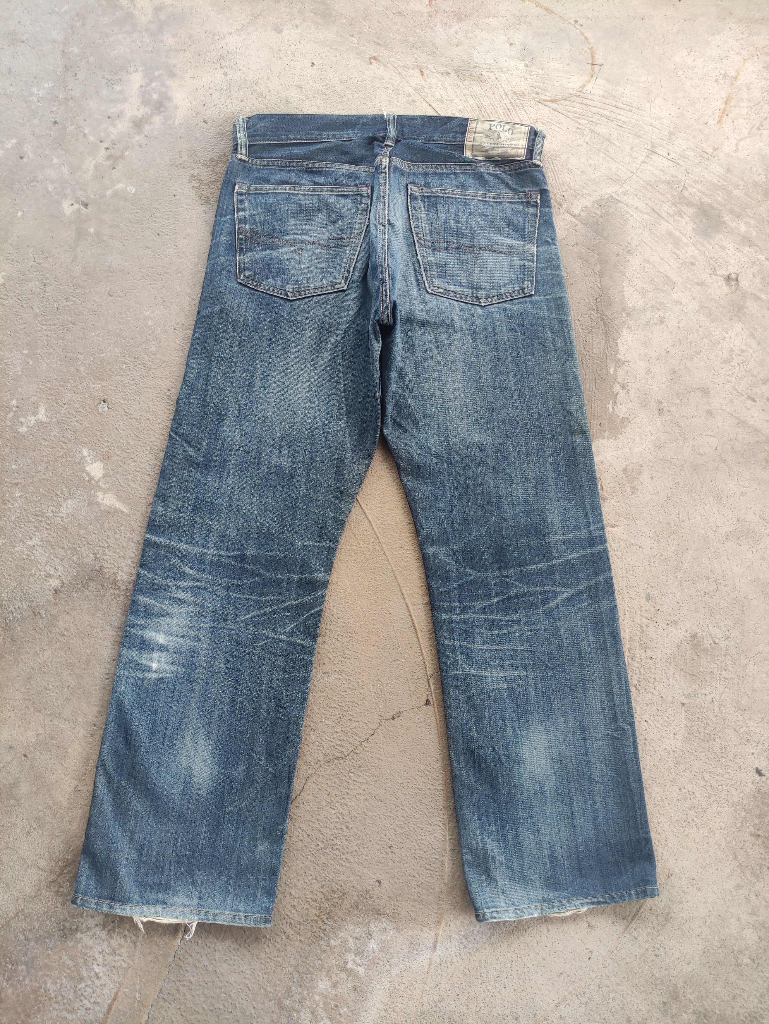 Polo Ralph Lauren Vintage Polo Ralph Lauren Selvedge Distressed Faded Denim Size US 35 - 10 Thumbnail