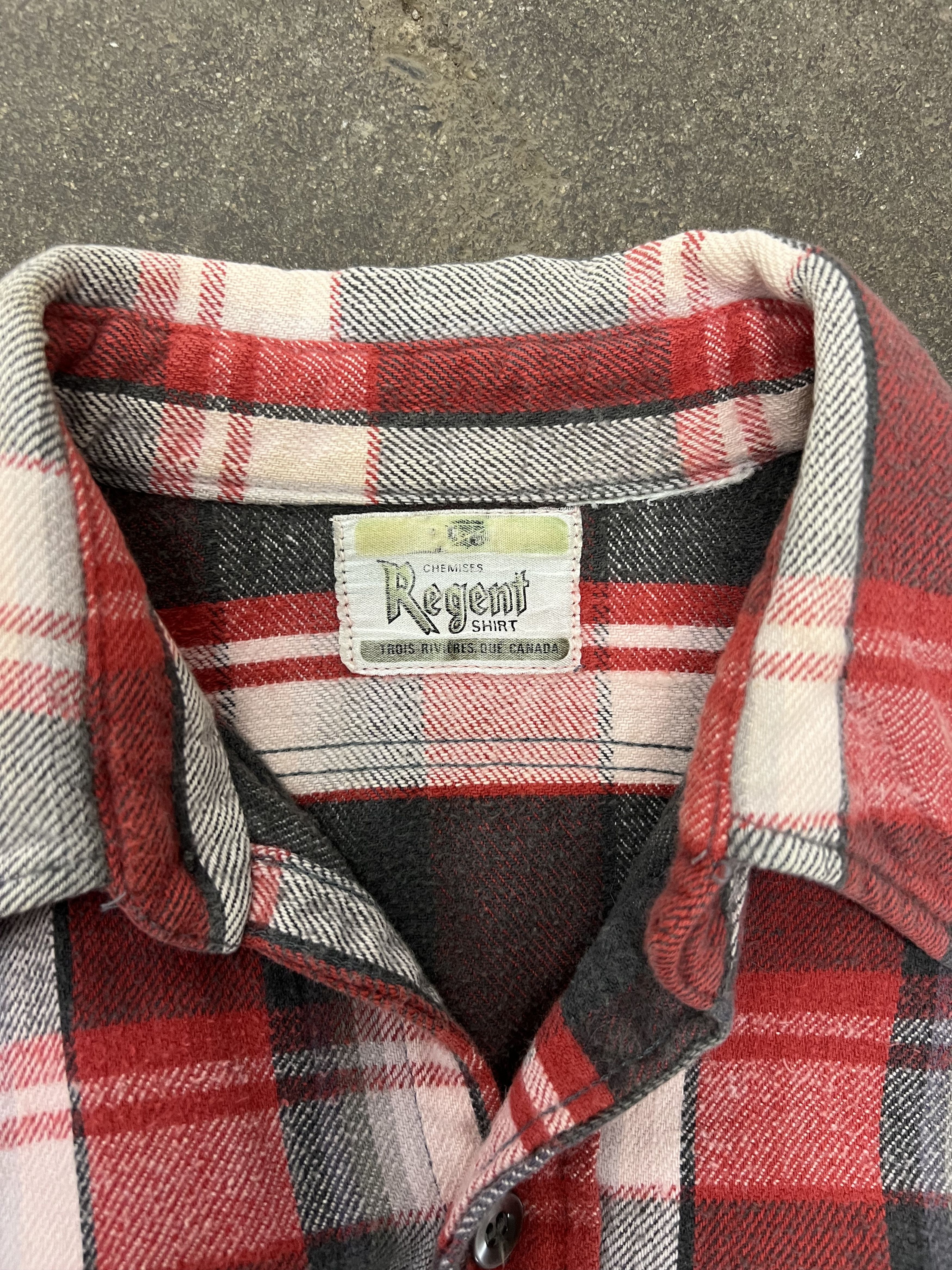 Vintage VTG 1970's Regent Plaid Cotton Flannel Shirt Size US L / EU 52-54 / 3 - 4 Thumbnail
