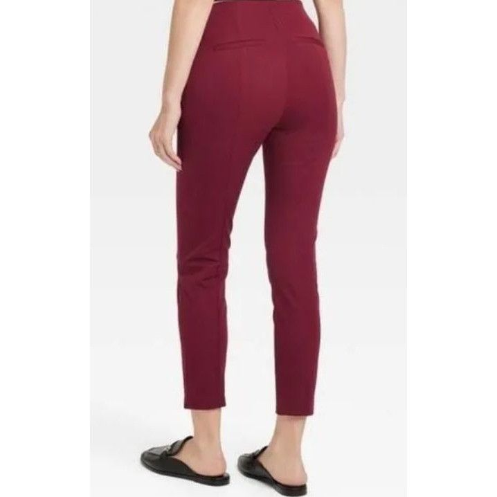Other Womens High-Waisted Burgundy Skinny Ankle Pants Size 4 Size ONE SIZE - 2 Thumbnail