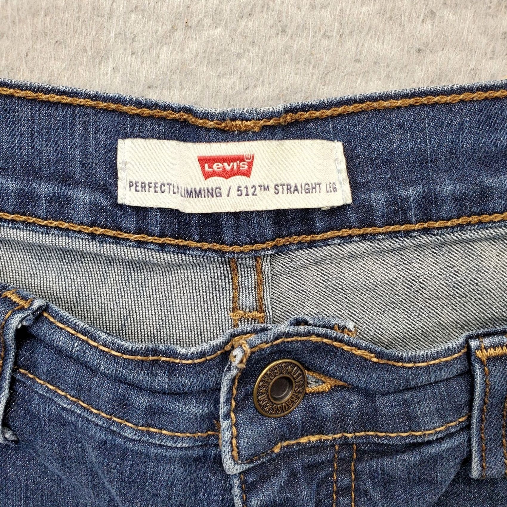 Levi's Levi's Jeans Women's Size 14M Blue 512 Denim Stretch Cotton Comfort Straight Leg Jeans Size 36" / US 14 / IT 50 - 6 Thumbnail