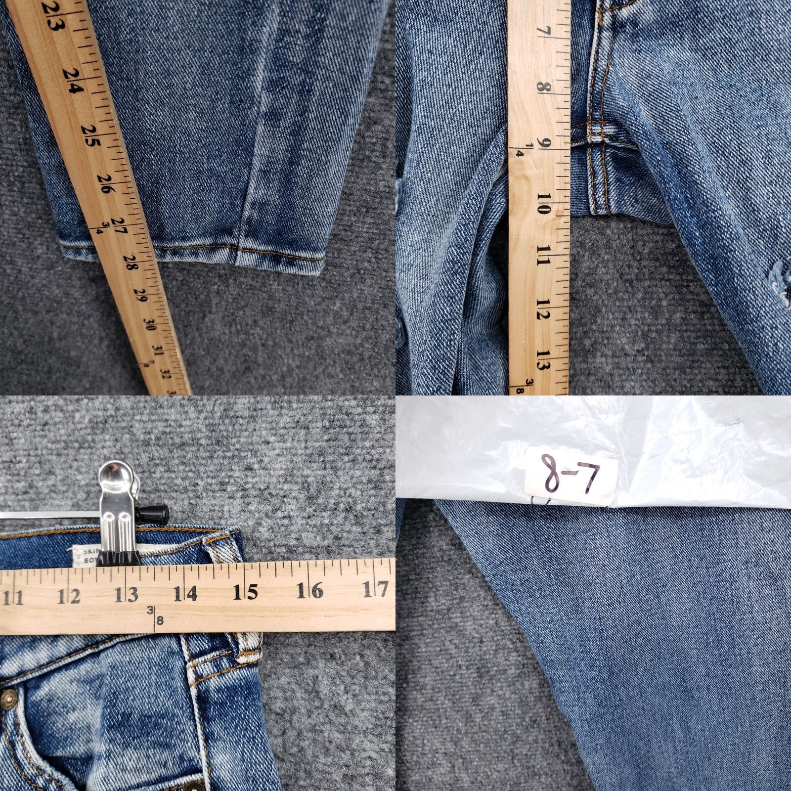 Denime Bullhead Jeans Womens 3 Skinny Boyfriend Distressed Stone Blue Denim Size 26" / US 2 / IT 38 - 9 Thumbnail