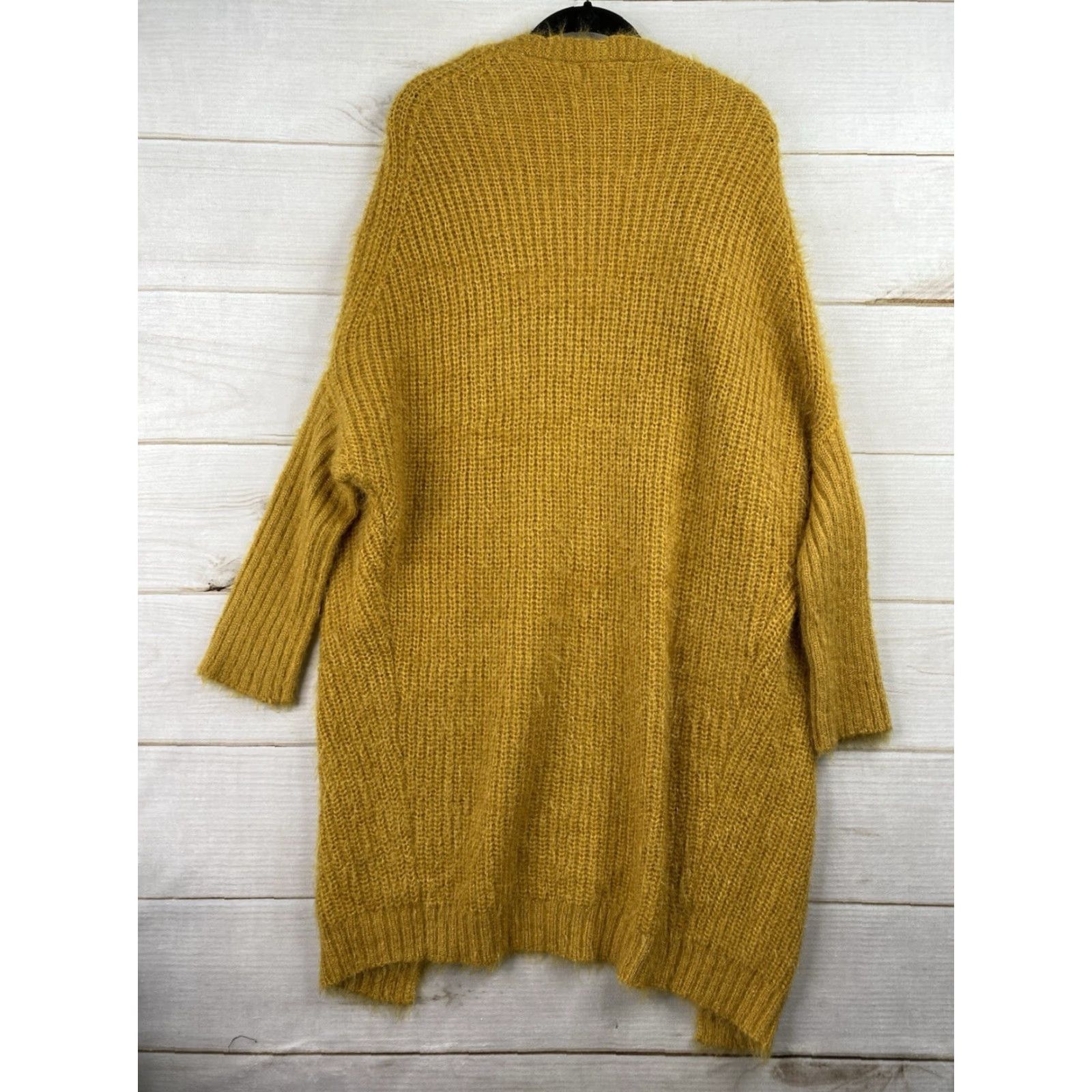 Vintage QED London Cardigan Sweater Womens S Gold Long Duster Cable Knit Dolman Sleeve Size S / US 4 / IT 40 - 6 Thumbnail