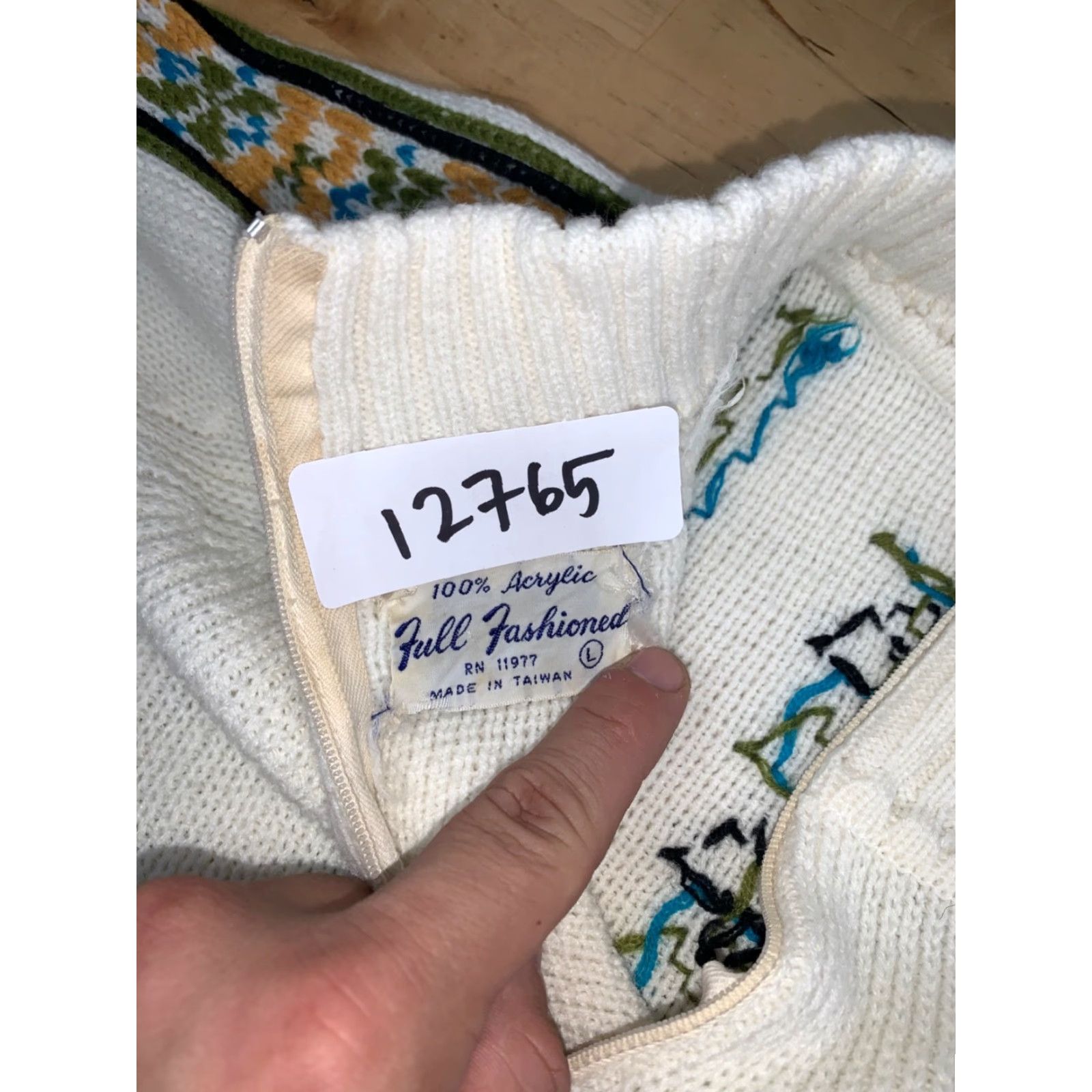 Vintage VINTAGE Full Fashioned Sweater Knit Pullover White L Women Size L / US 10 / IT 46 - 2 Thumbnail