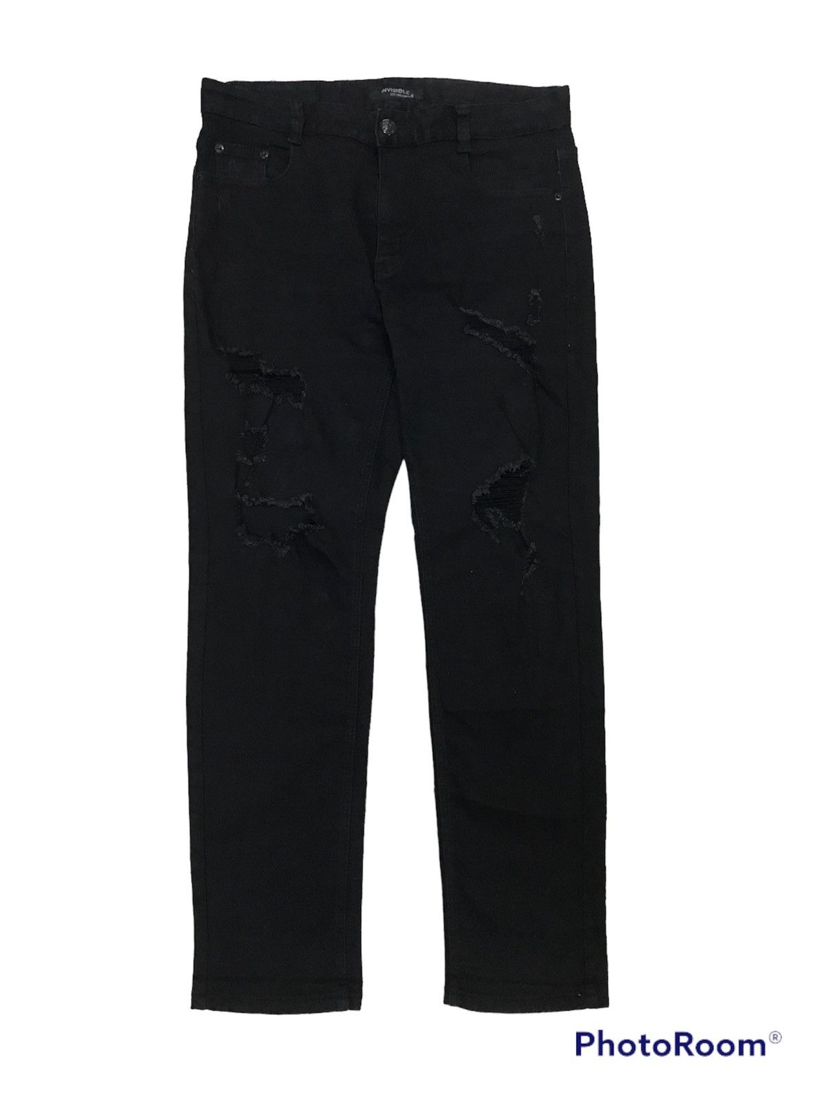 image of Archival Clothing x If Six Was Nine Vintage Invisible Distressed Denim in Black (Size 33)