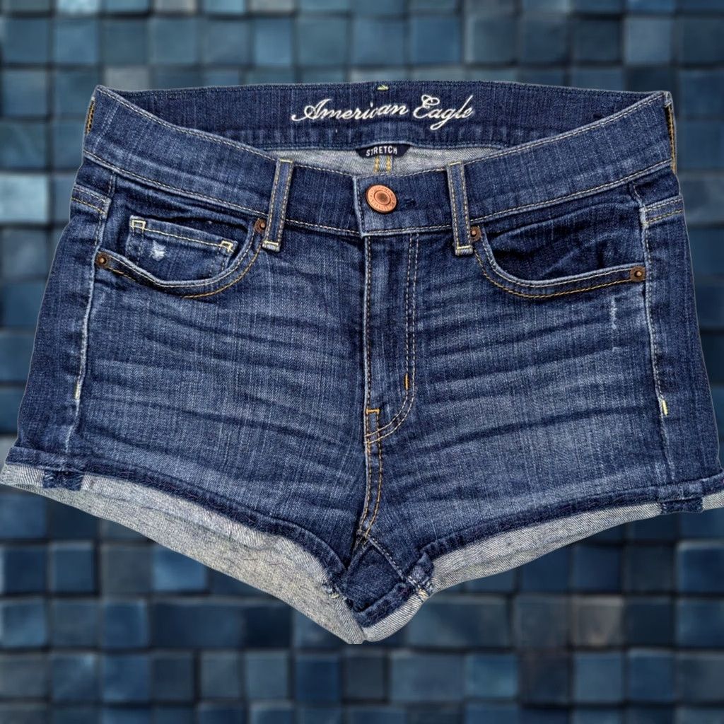 American Eagle Outfitters American Eagle Outfitters Tomgirl Midi Shorts Women 2 Blue Denim Stretch Casual 28x2 5-Pocket Zipper Button Front Flat Front Vintage No Size 26" / US 2 / IT 38 - 1 Thumbnail