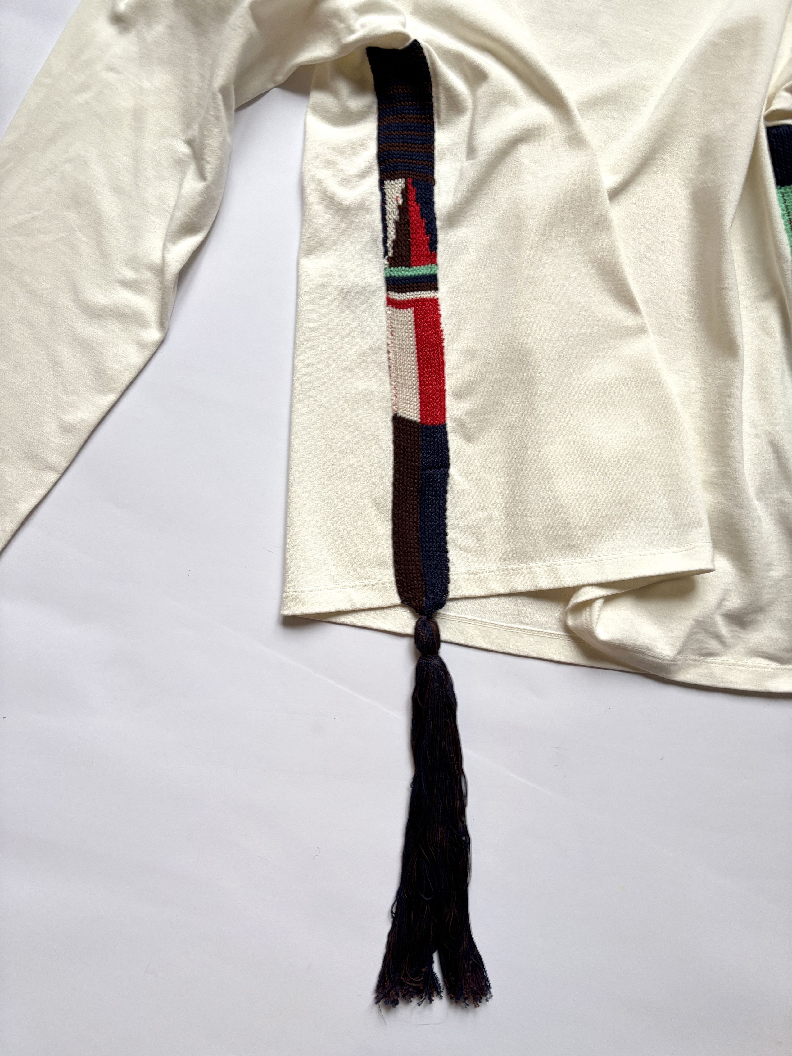 Jil Sander ⚡️QUICK SALE⚡️2019 Jil Sander Cream Top with Woven Tassels Size US L / EU 52-54 / 3 - 9 Thumbnail