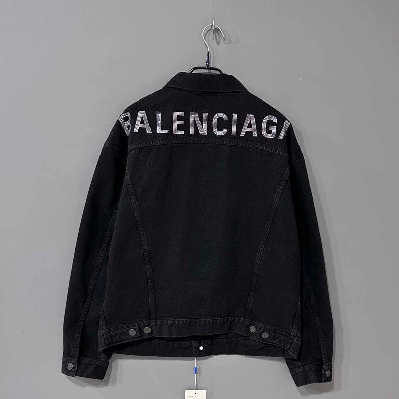 Balenciaga Balenciaga size 38 Back rhinestone logo denim jacket Size M / US 6-8 / IT 42-44 - 3 Thumbnail