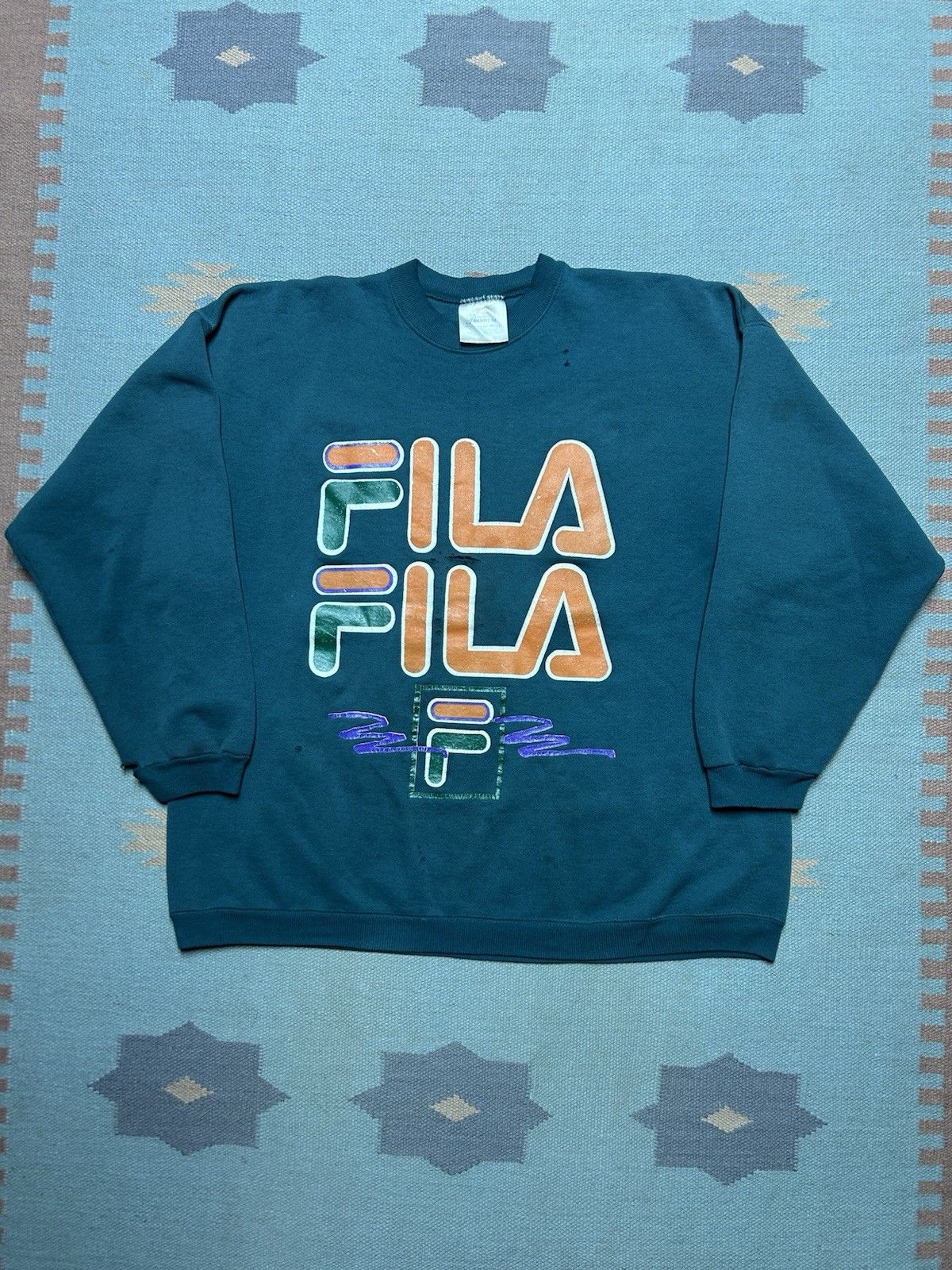 Vintage Vtg 90s sweatshirt Fila graphic boot Hanes distressed XXL Size US XXL / EU 58 / 5 - 1 Thumbnail