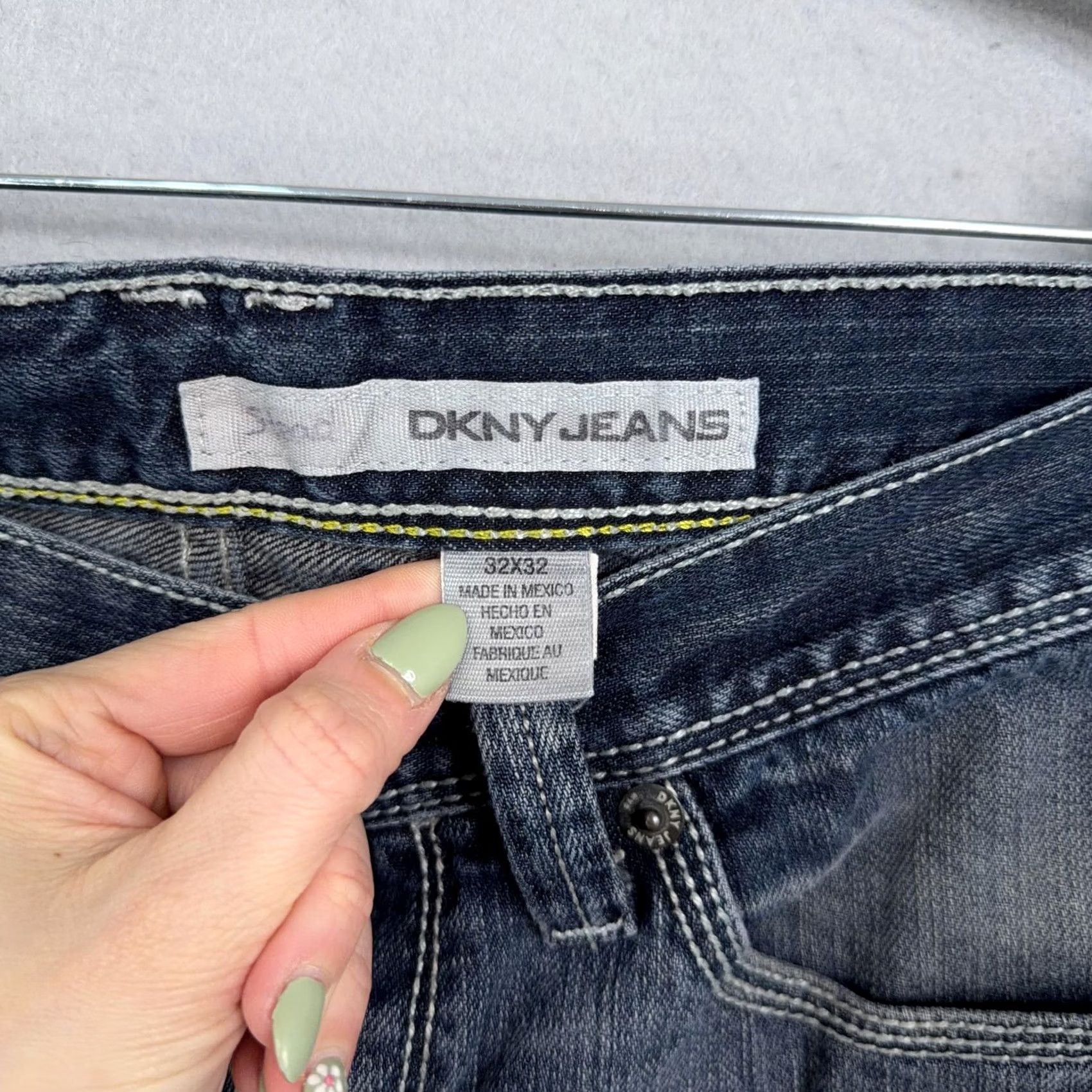 DKNY DKNY Jeans Mens 32x32 Blue Baggy Skater Embroidered Denim Y2K Mall Grunge Size US 32 / EU 48 - 6 Thumbnail