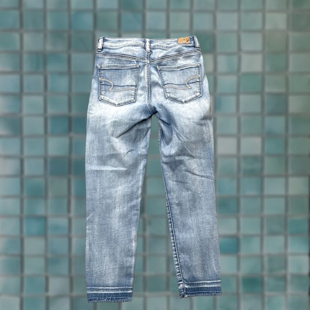 American Eagle Outfitters VINTAGE? No. American Eagle Outfitters Jeans Womens 4 Blue Jeggings High Rise Cropped Size 28" / US 6 / IT 42 - 1 Thumbnail