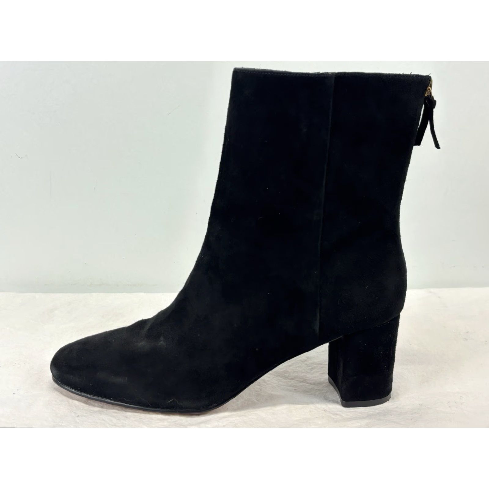 J.Crew J. Crew Black Suede Ankle Boots Sz 10 Women’s Back Zip Block Heel Classic Bootie Women Shoes Size US 10 / IT 40 - 2 Thumbnail