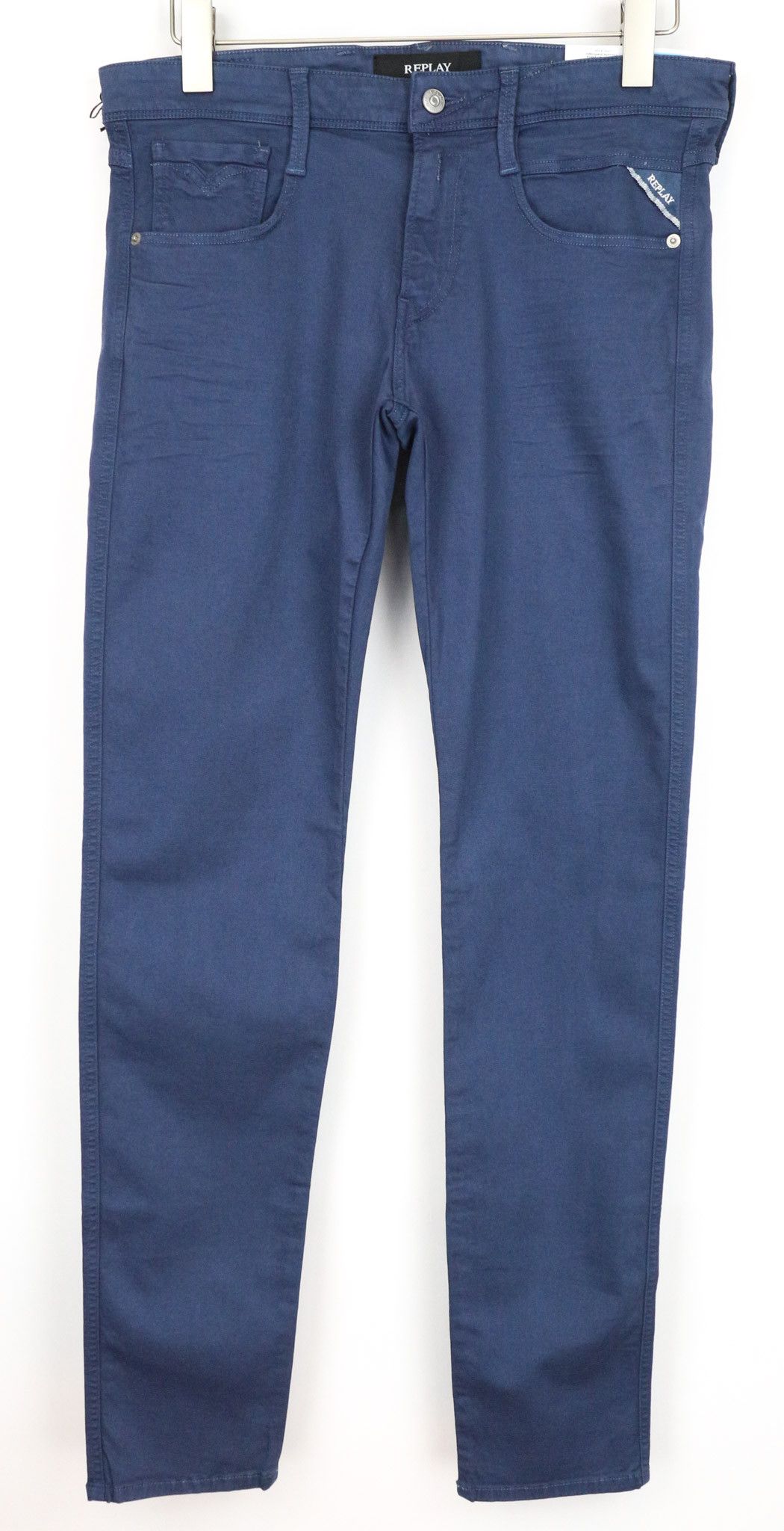 Replay ANBASS W30/L34 Slim Fit Blue Cotton Stretch Trousers 75375 Size US 30 / EU 46 - 1 Thumbnail