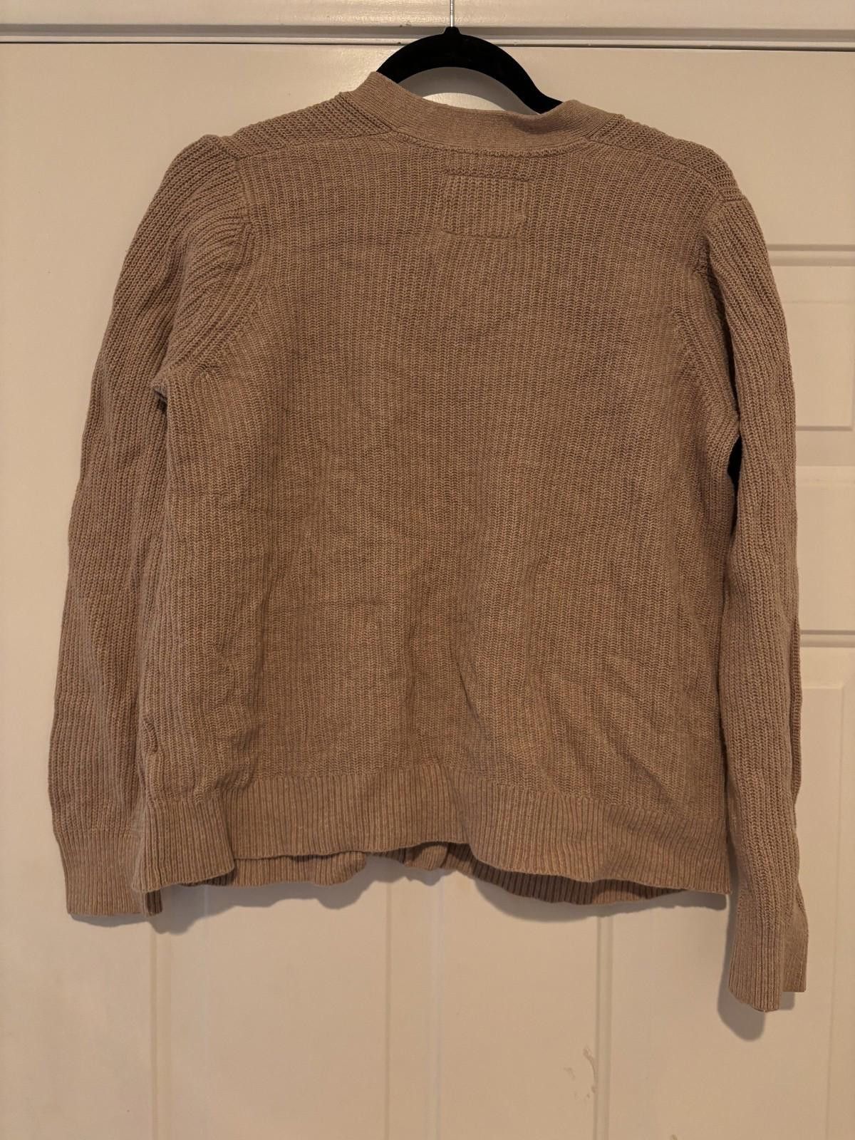 Abercrombie & Fitch Women's Abercrombie/Fitch beige/brown sz S cardigan #633 Size S / US 4 / IT 40 - 2 Thumbnail
