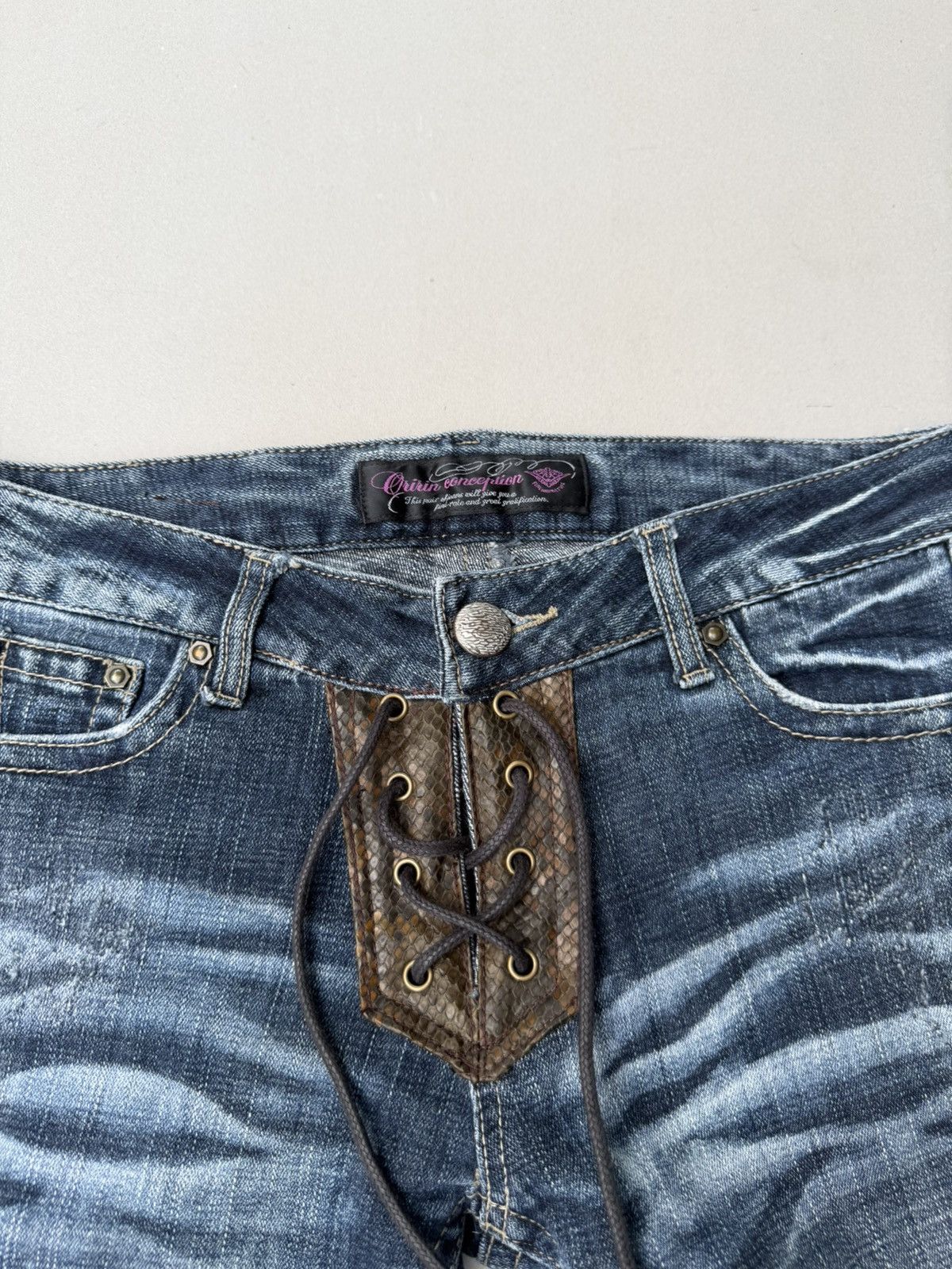 Japanese Brand ORIRIN Lace up flare jeans Size US 26 / EU 42 - 3 Thumbnail