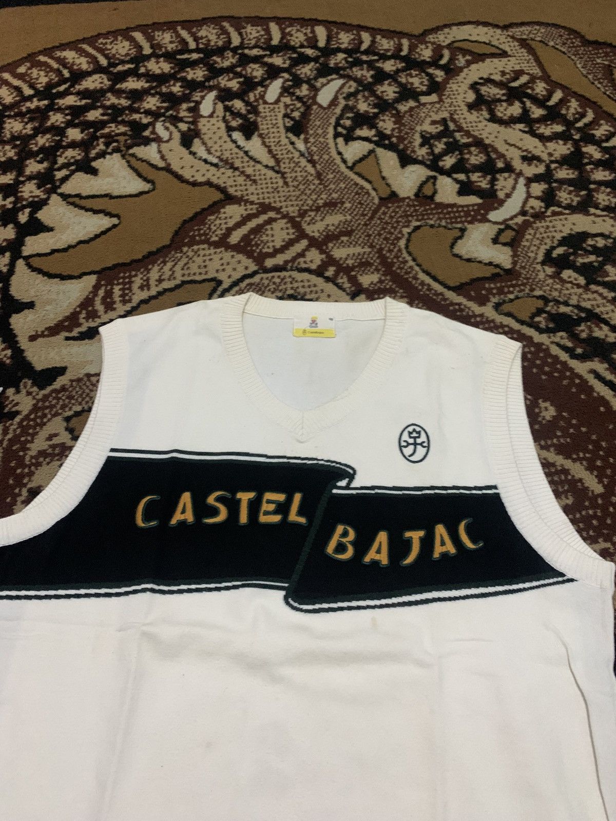 Jean Charles De Castelbajac 2000s Vest Knit Castle Bajac Spellout Size US M / EU 48-50 / 2 - 2 Thumbnail