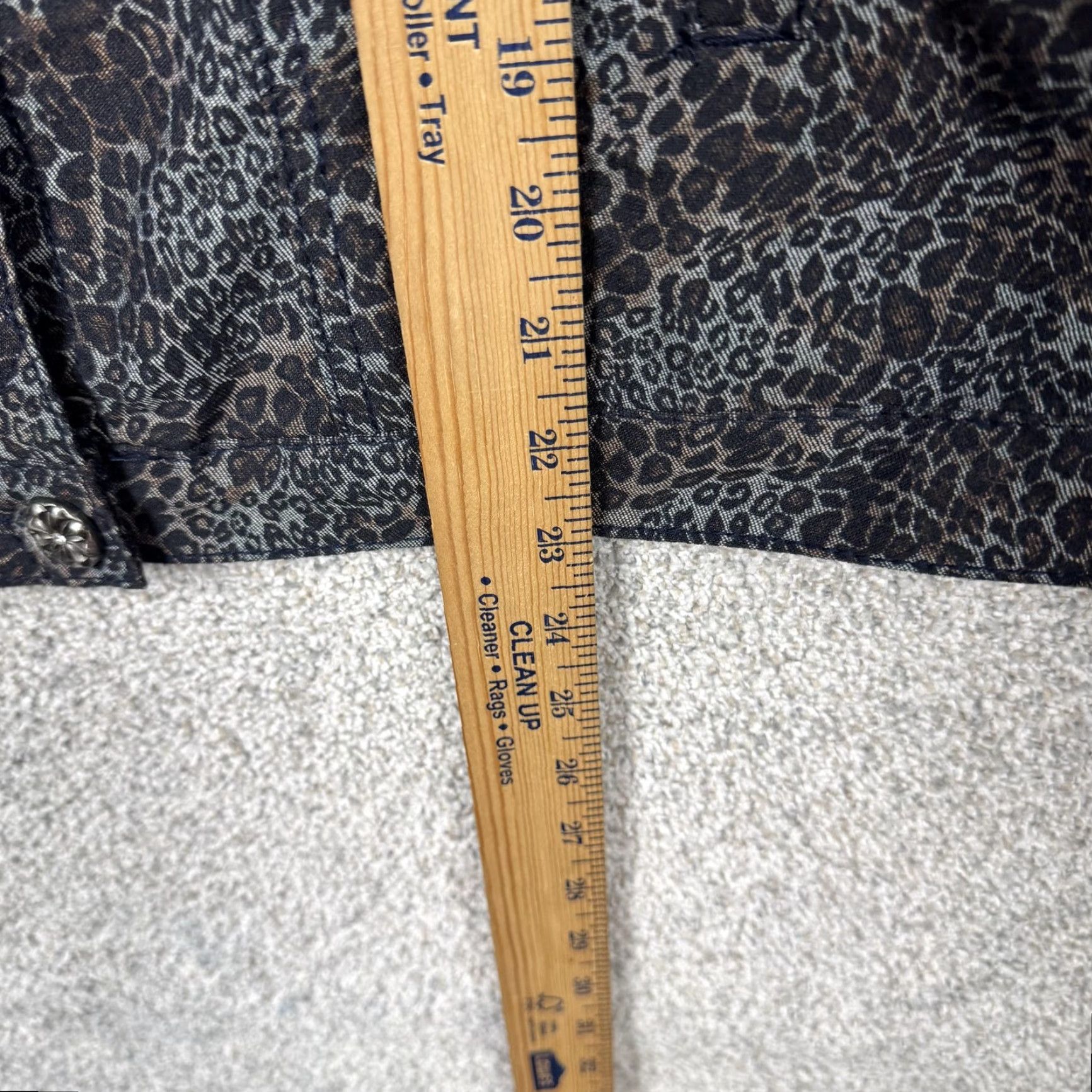 Denime Ethyl Jacket M Leopard Print Denim Jean Button Front Edgy Statement Blue Black Size 32" / US 10 / IT 46 - 3 Thumbnail