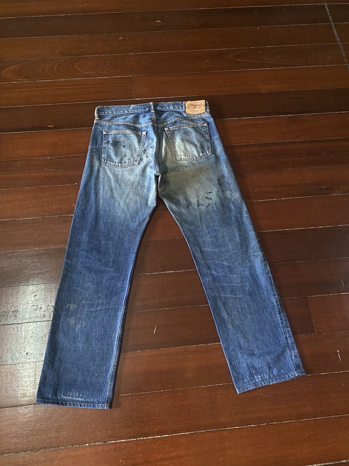 Japanese Brand FIRE 🔥 Warehouse DOUBBLE WORKS Selvedge SPLATTED COLOUR Size US 35 - 9 Thumbnail