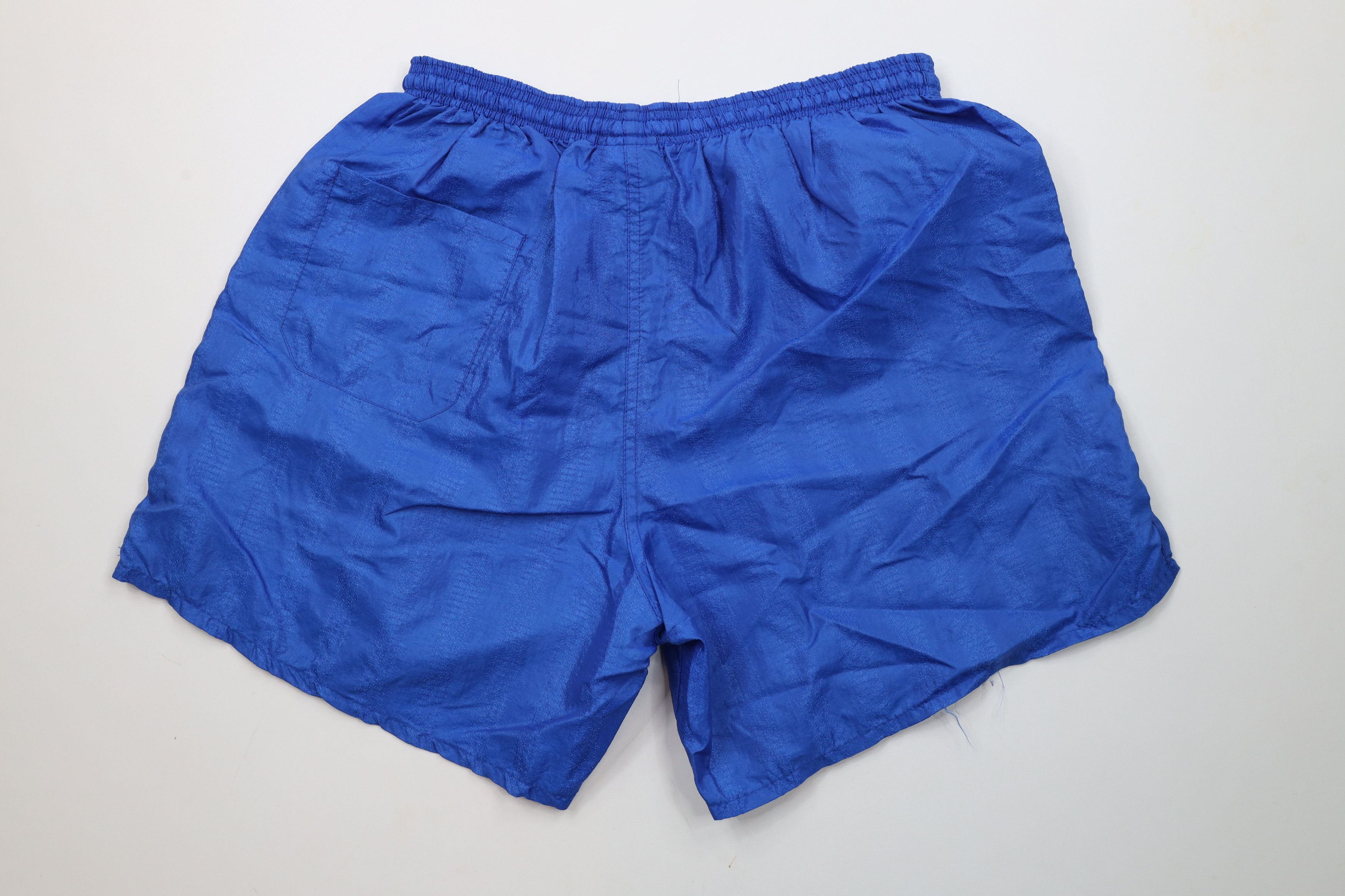 Umbro × Vintage Vintage 90s Umbro Striped Running Soccer Shorts Blue Nylon Size US 34 / EU 50 - 7 Thumbnail
