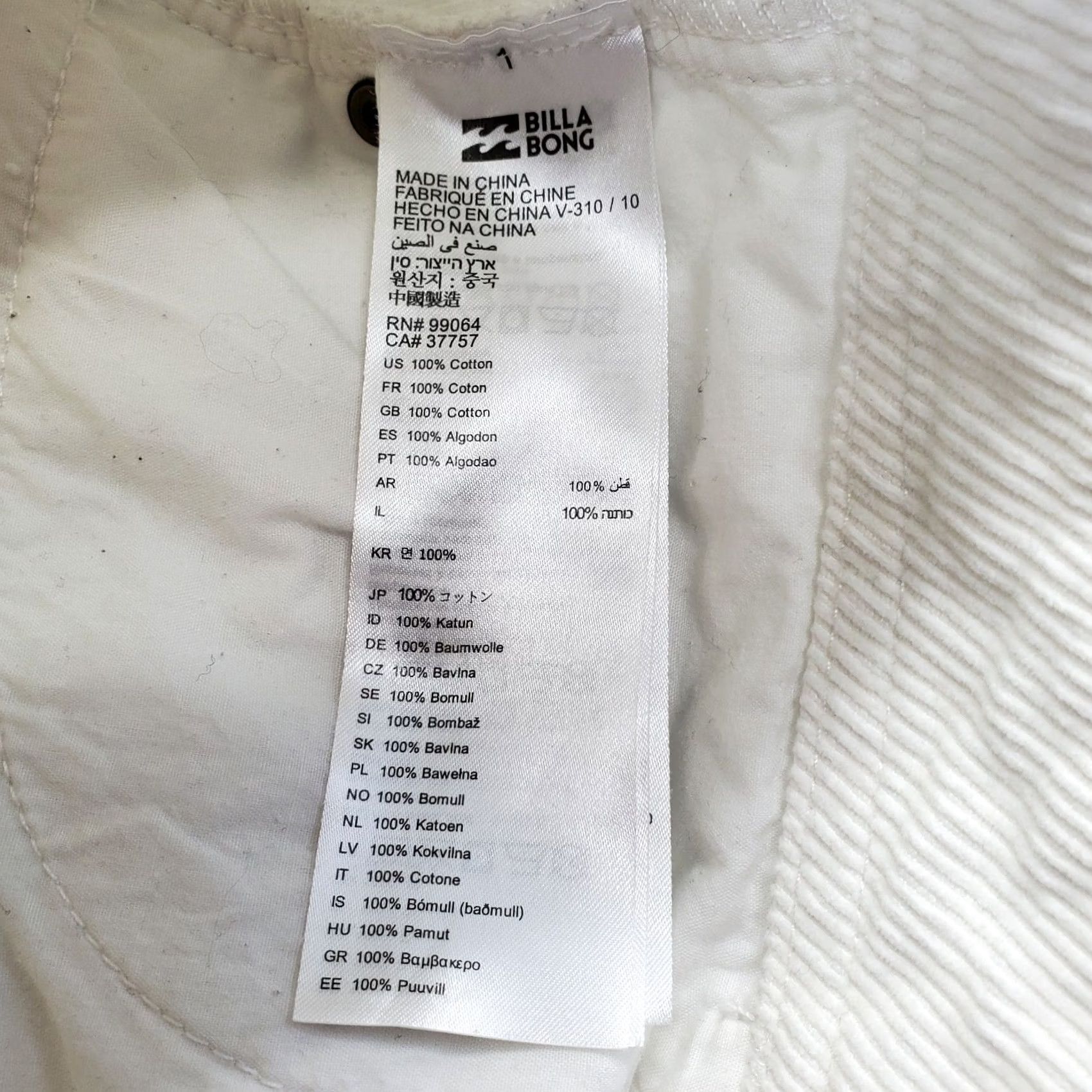 Billabong Billabong Womens White Corduroy Pants 28 Flat Front Straight Button Fly Chino Casual Vintage? No Size 28" / US 6 / IT 42 - 7 Thumbnail