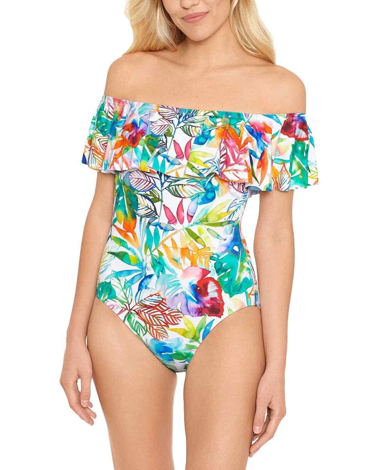Lauren Ralph Lauren Lauren Ralph Lauren Ruffled One-Piece Swimsuit Size ONE SIZE - 1 Thumbnail