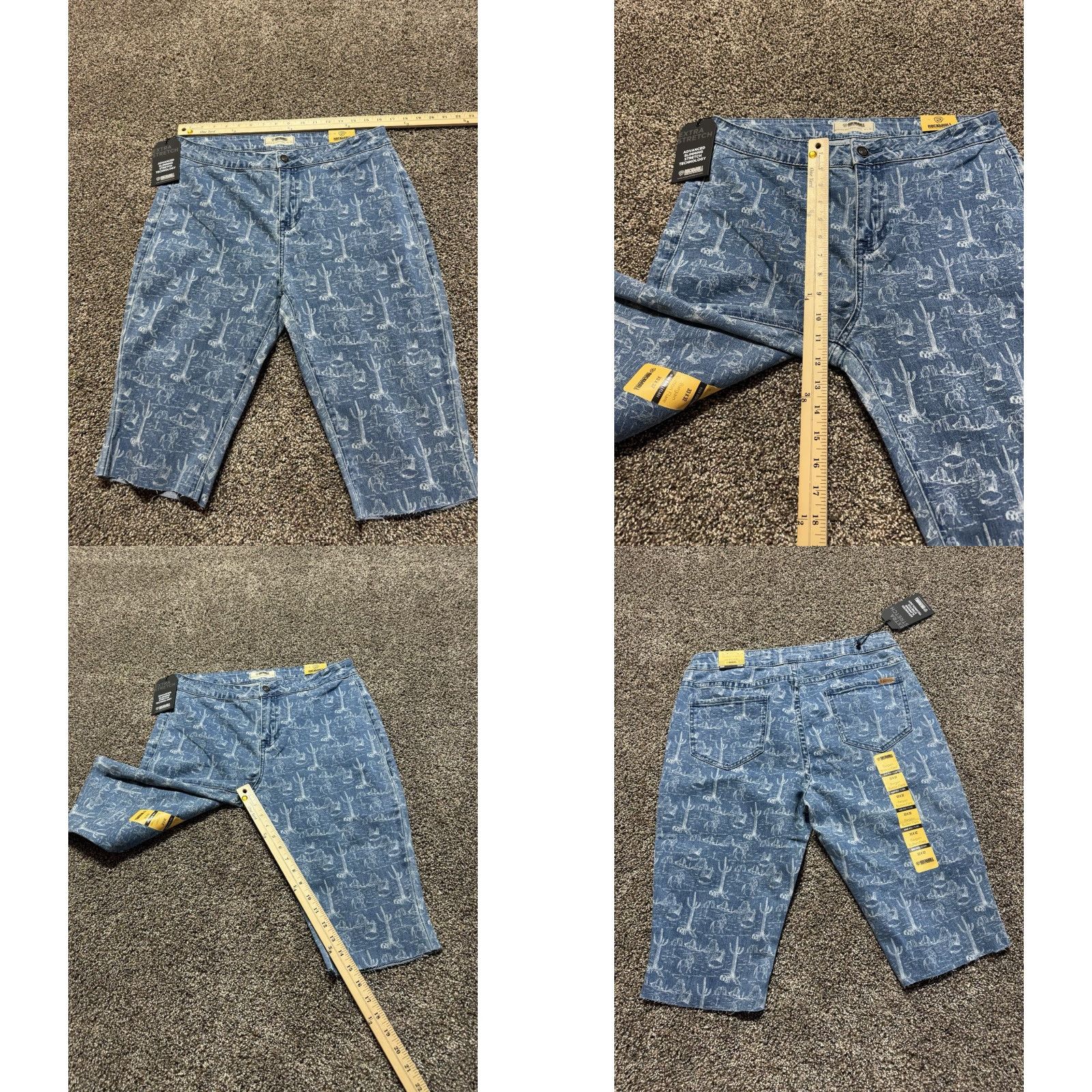 Denime Rock & Roll Denim Capri Jeans Women's 33 Blue 15 Inseam Bermuda Cutoff Jeans Size 33 Women Size 24" / US 00 / IT 34 - 8 Thumbnail