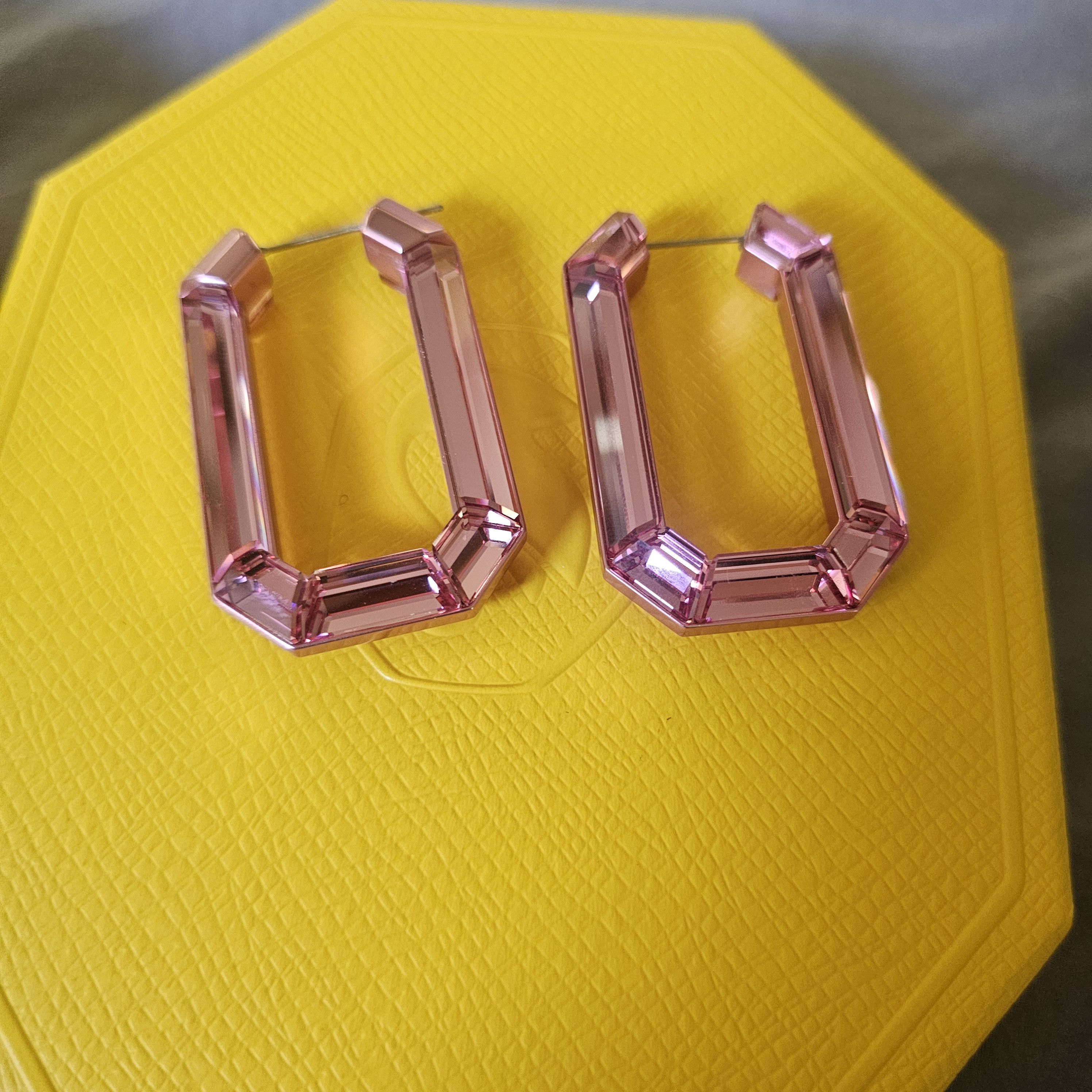 Swarovski Swarovski Pink Lucent Hoop Earrings In Box Size ONE SIZE - 5 Thumbnail