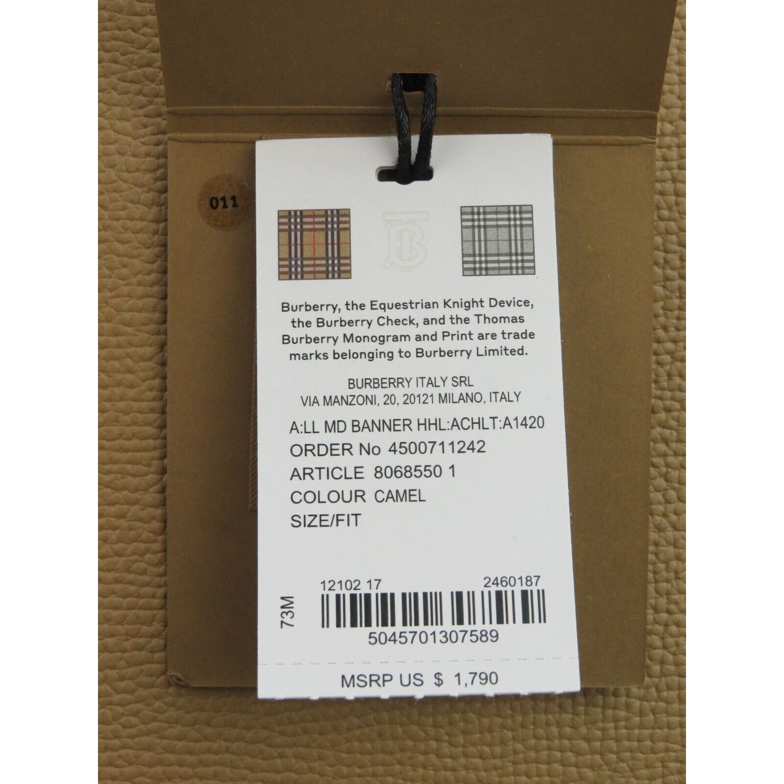 Burberry BURBERRY MD BANNER CAMEL LEATHER CHECK LOGO SHOULDER BAG Size ONE SIZE - 13 Thumbnail