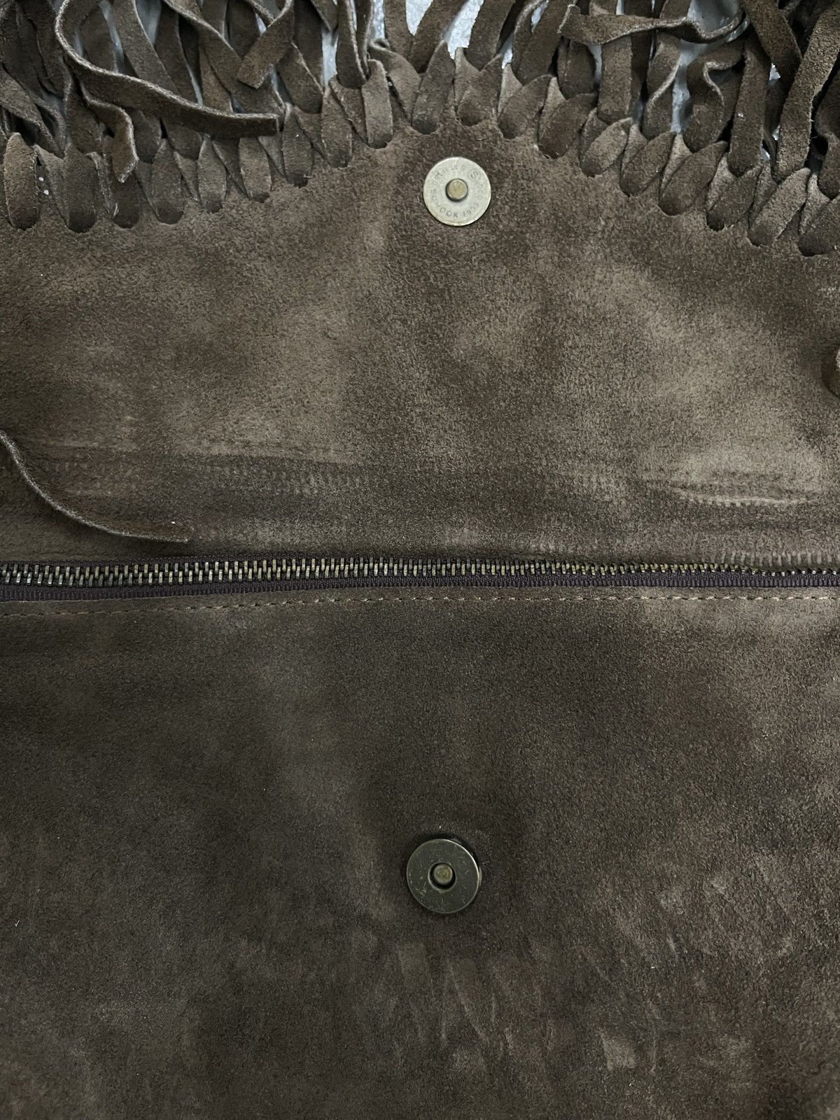 GOA 2000s GOA Fringe Brown Cowhide Suede Leather Sling Bag Size ONE SIZE - 15 Thumbnail