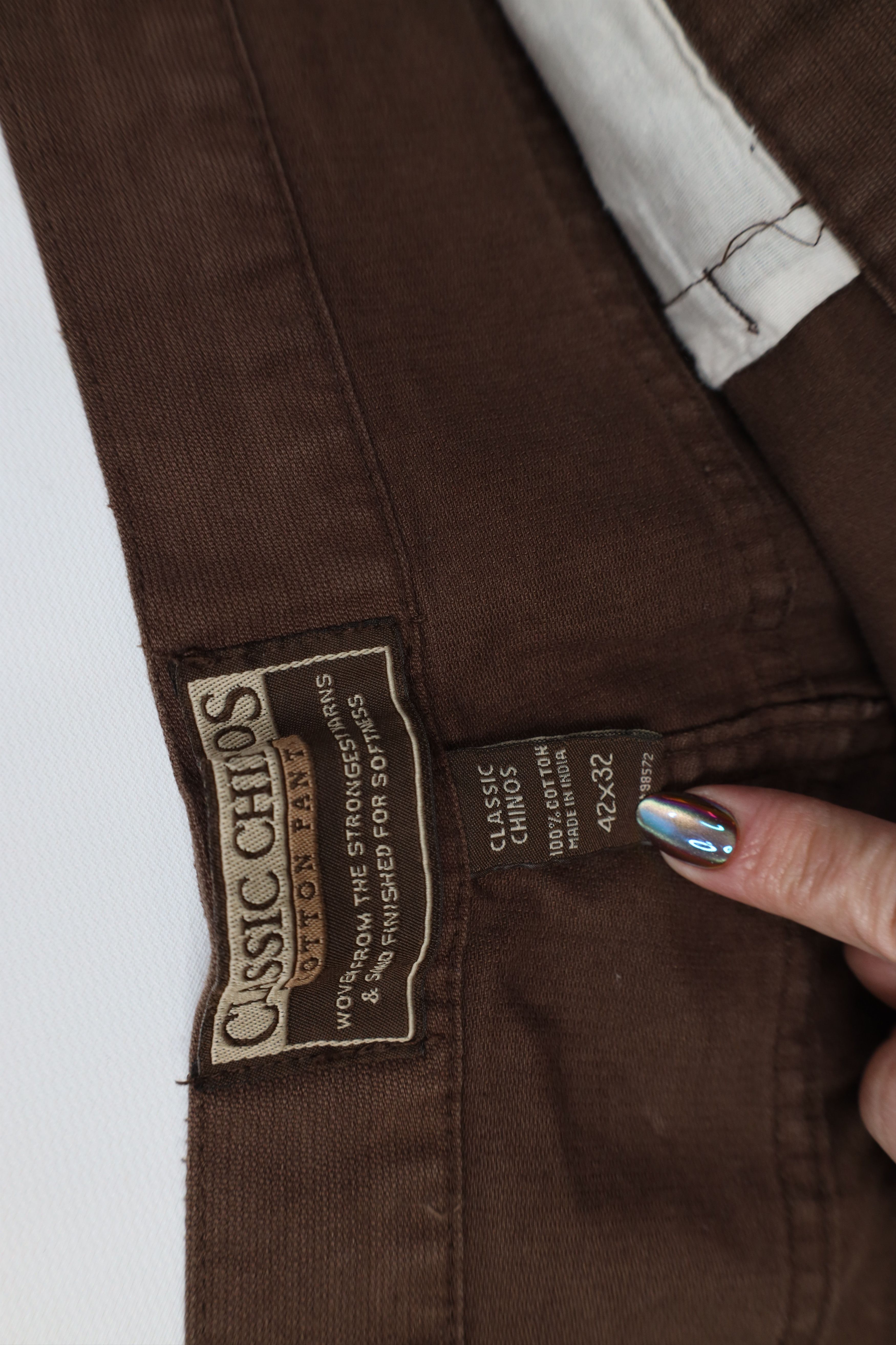 Vintage Vintage 90s Y2K Streetwear Baggy Wide Leg Twill Pants Brown Size US 42 / EU 58 - 10 Thumbnail