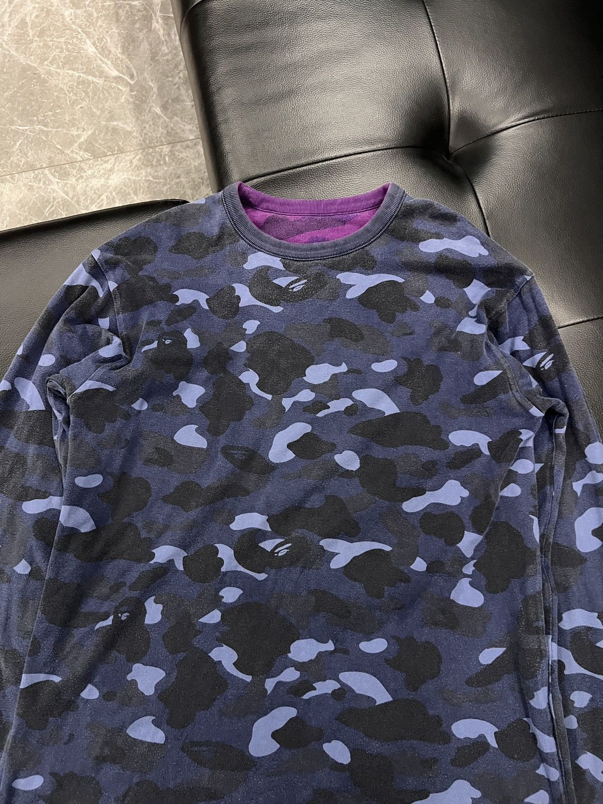 Bape BAPE OG Purple/Blue Camo Logo Reversible Long Sleeve Size US L / EU 52-54 / 3 - 11 Thumbnail