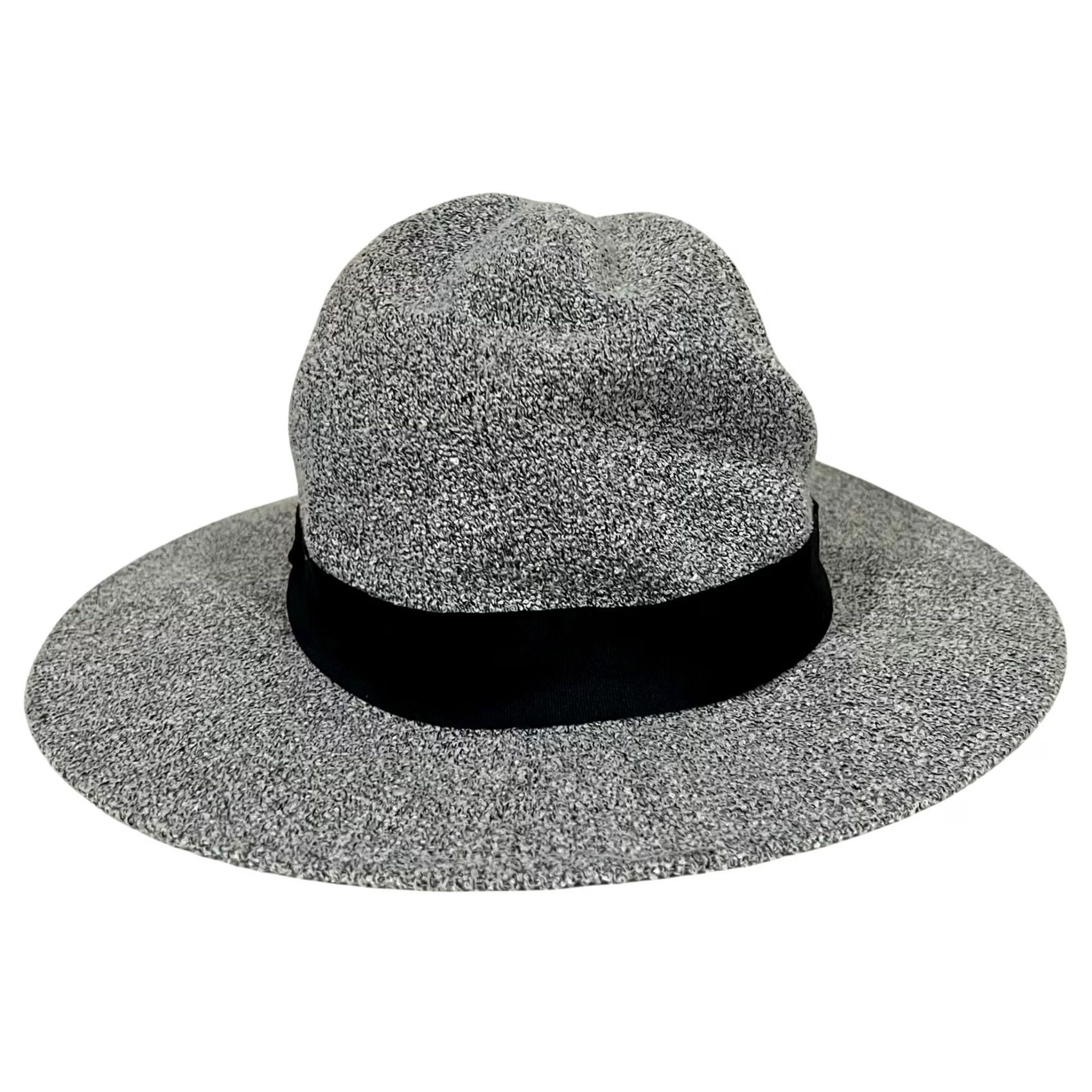 Free People Free People Fedora Hat Grey with Black Band One Size Womens Lightweight Cotton Blend 21" Circumference Size ONE SIZE - 6 Thumbnail