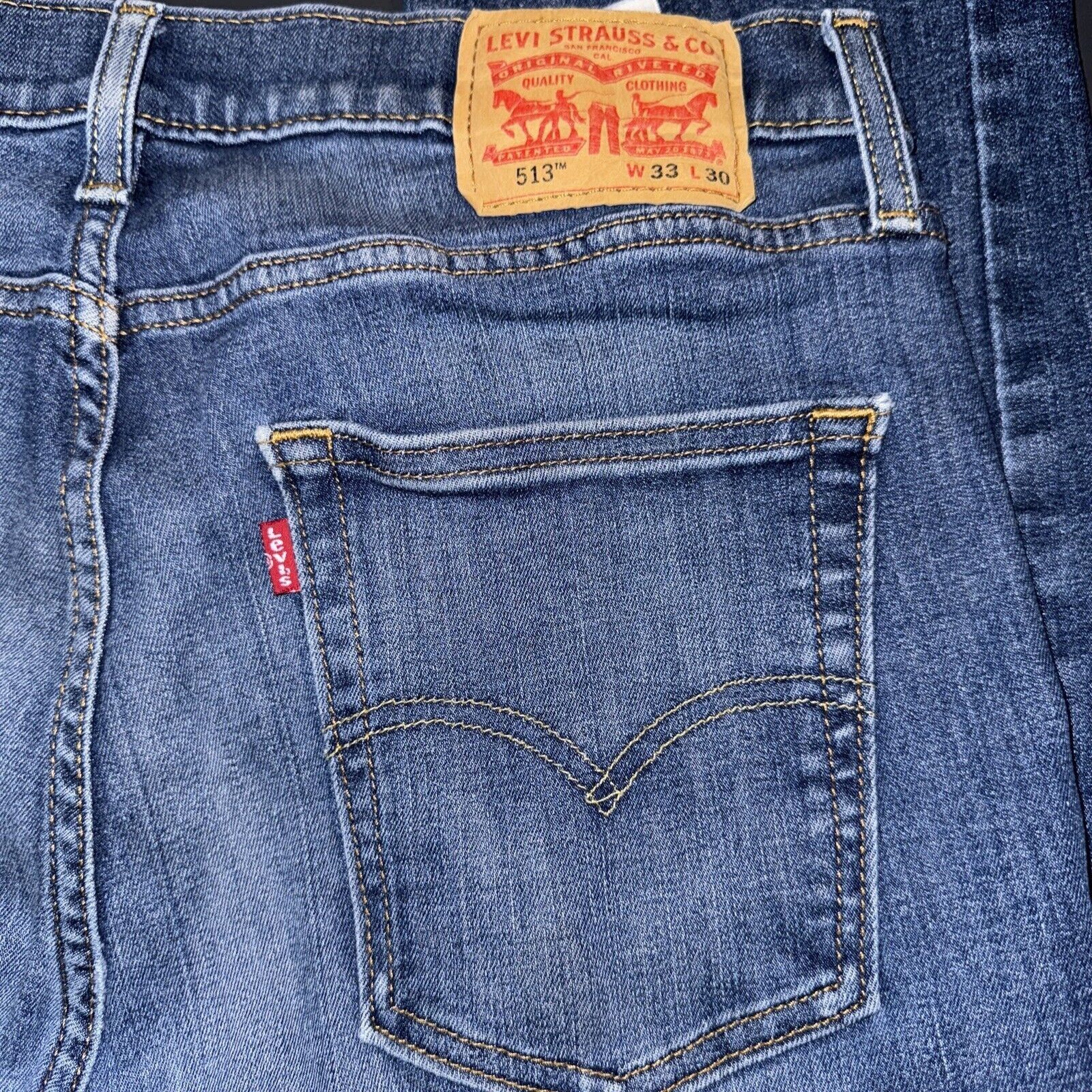 Levi's Levi's 513 Men's Jeans Size 33x30 Slim Fit Straight Leg Stre Size US 33 - 18 Thumbnail