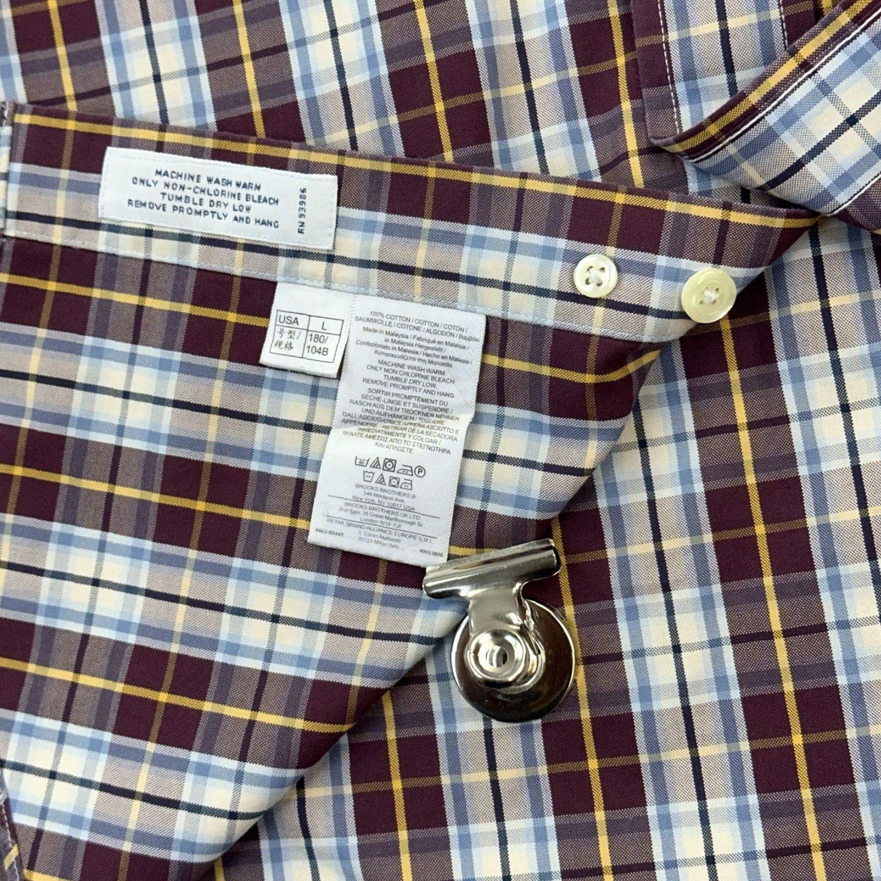 Brooks Brothers Brooks Brothers 346 Shirt Mens Large Plaid Slim Fit Non Iron Button Down Size US L / EU 52-54 / 3 - 6 Thumbnail