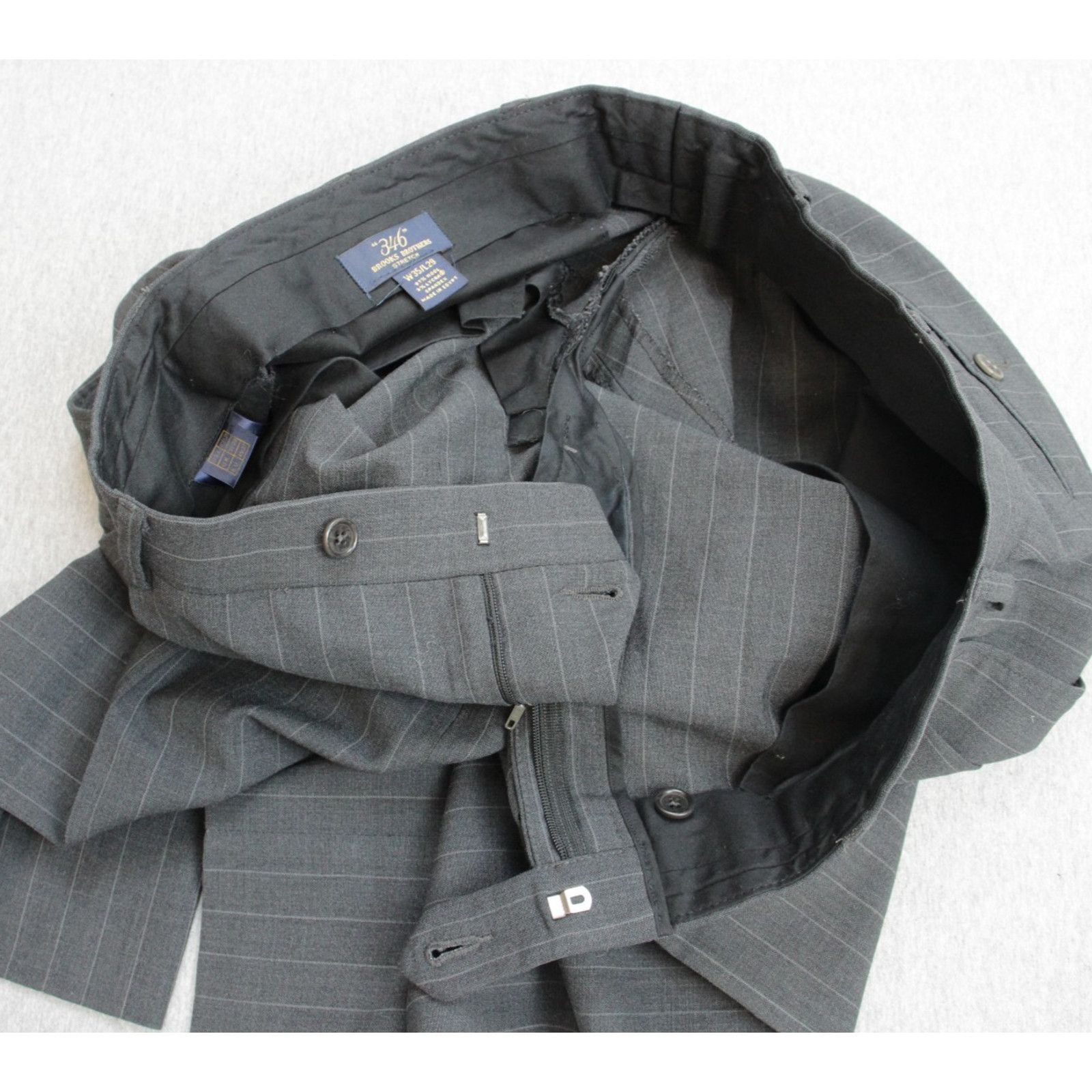 Brooks Brothers Brooks Brothers Suit Men 41R Gray 346 Pinstripe Wool Blend Size 40R - 14 Thumbnail