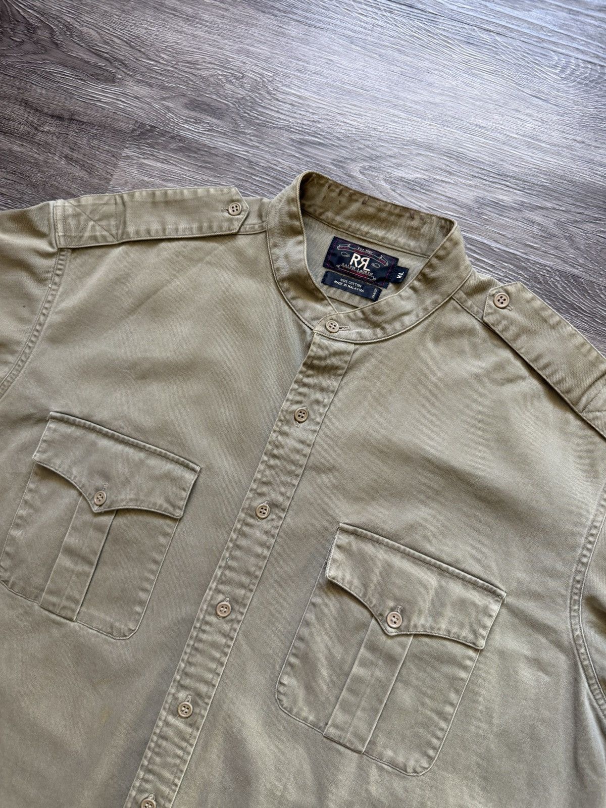 RRL Ralph Lauren Vintage Double RL RRL Military Shirt Button up Henley Collar Size US XL / EU 56 / 4 - 5 Thumbnail