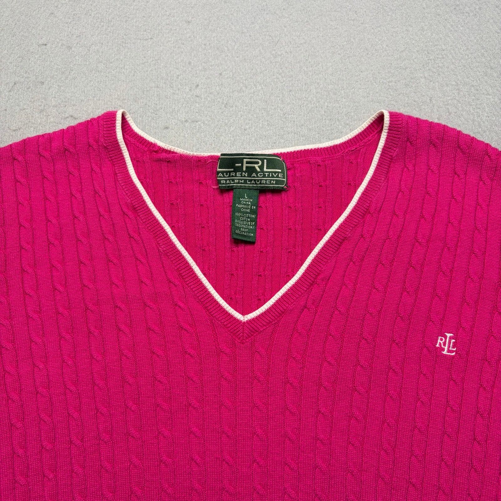 Lauren Ralph Lauren Lauren Ralph Lauren RL Active Cable Knit Sweater Women Large Size L / US 10 / IT 46 - 5 Thumbnail