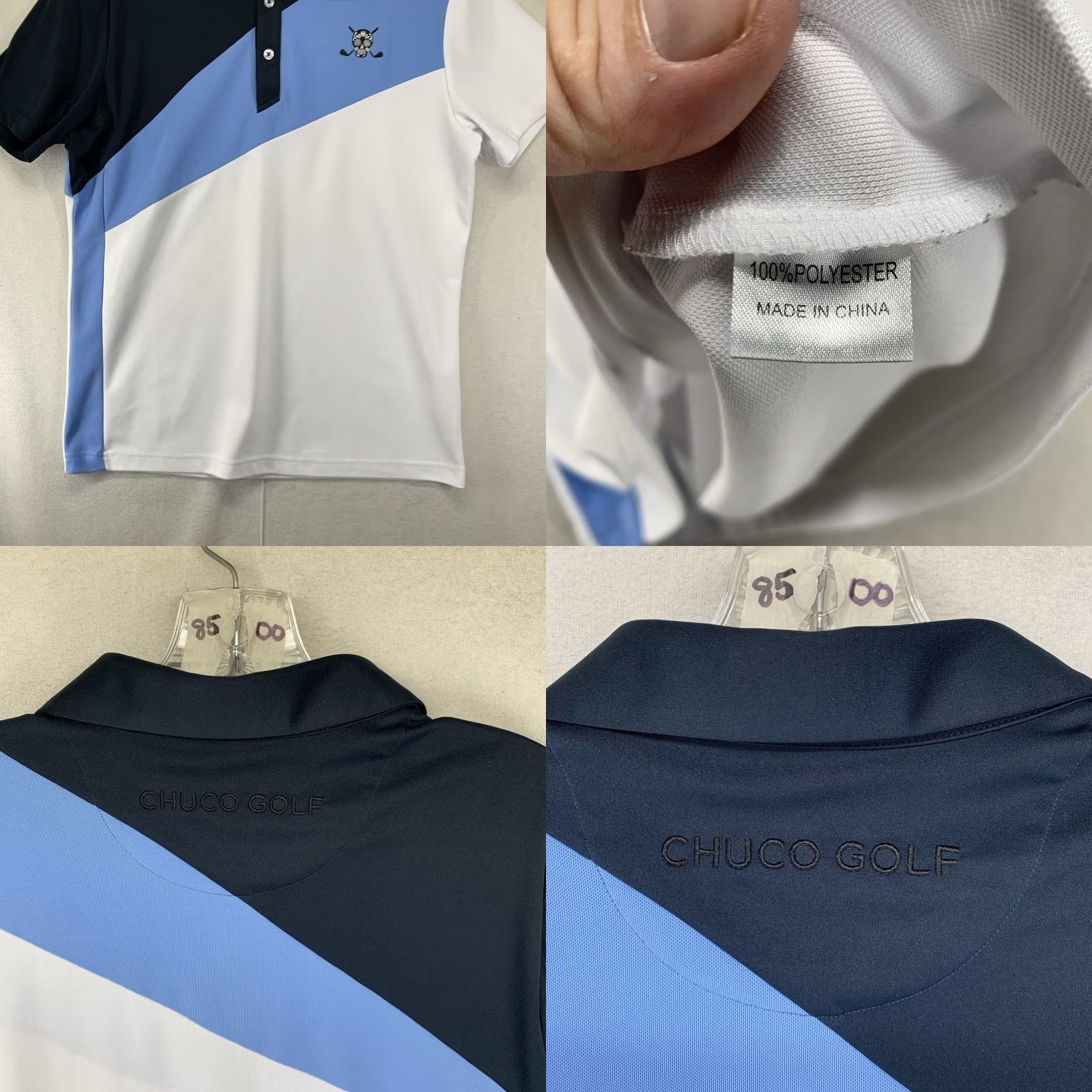 Sugar CHUCO GOLF POLY GOLF SHIRT Mens Medium Sugar Skull Clubs Logo Colour Block Size US M / EU 48-50 / 2 - 8 Thumbnail